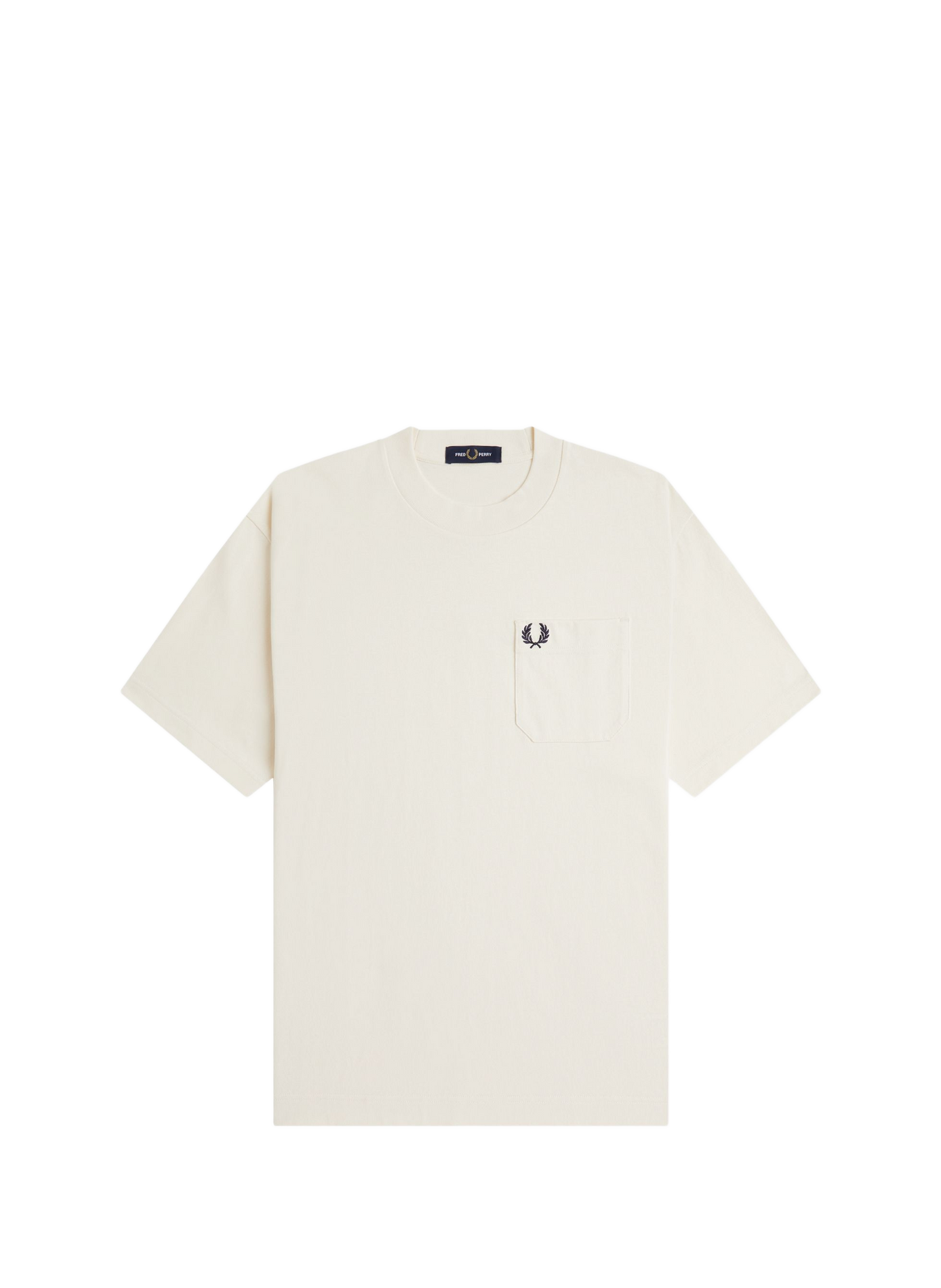 Tee-shirt col rond en coton FRED PERRY Beige