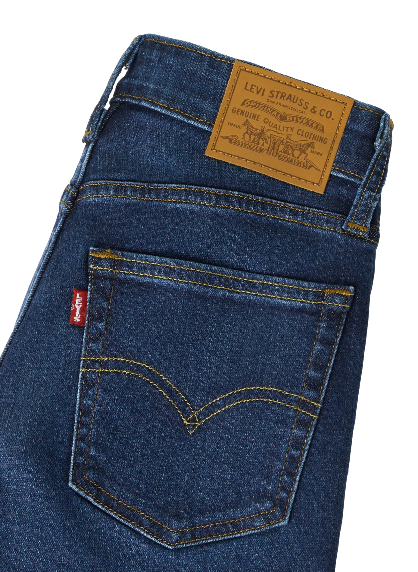 Wijd uitlopende jeans met hoge taille in een katoenmix 726 LEVI'S Blauw