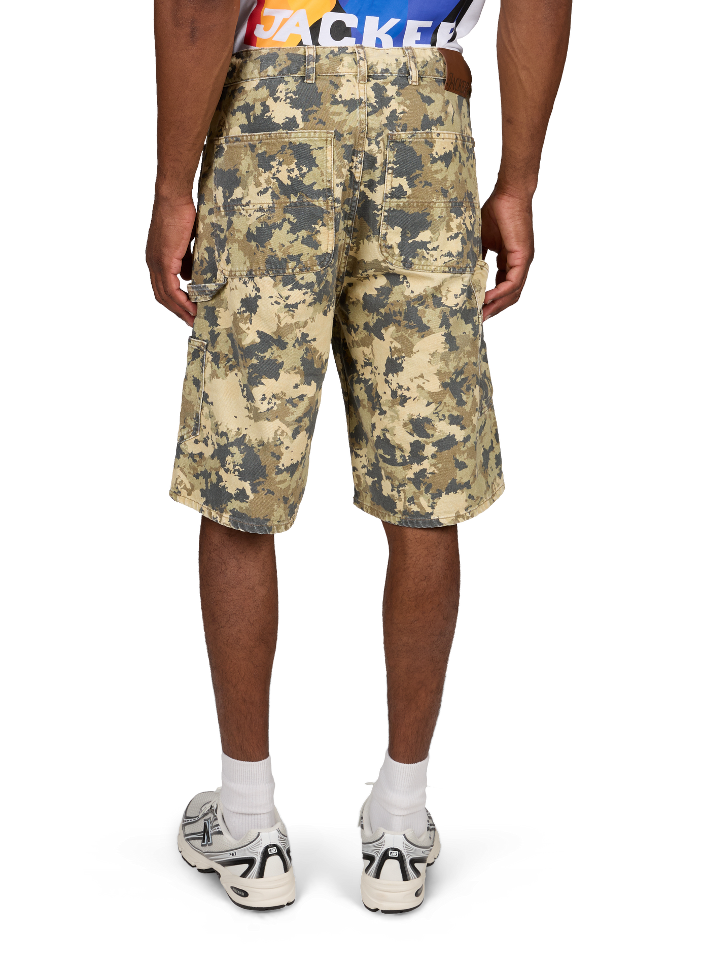 Korte rechte militaire katoenen carpenterbroek. JACKER. Groen