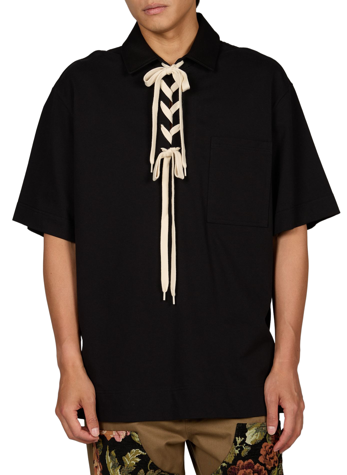 Polo met katoenen strikjes SIMONE ROCHA Zwart