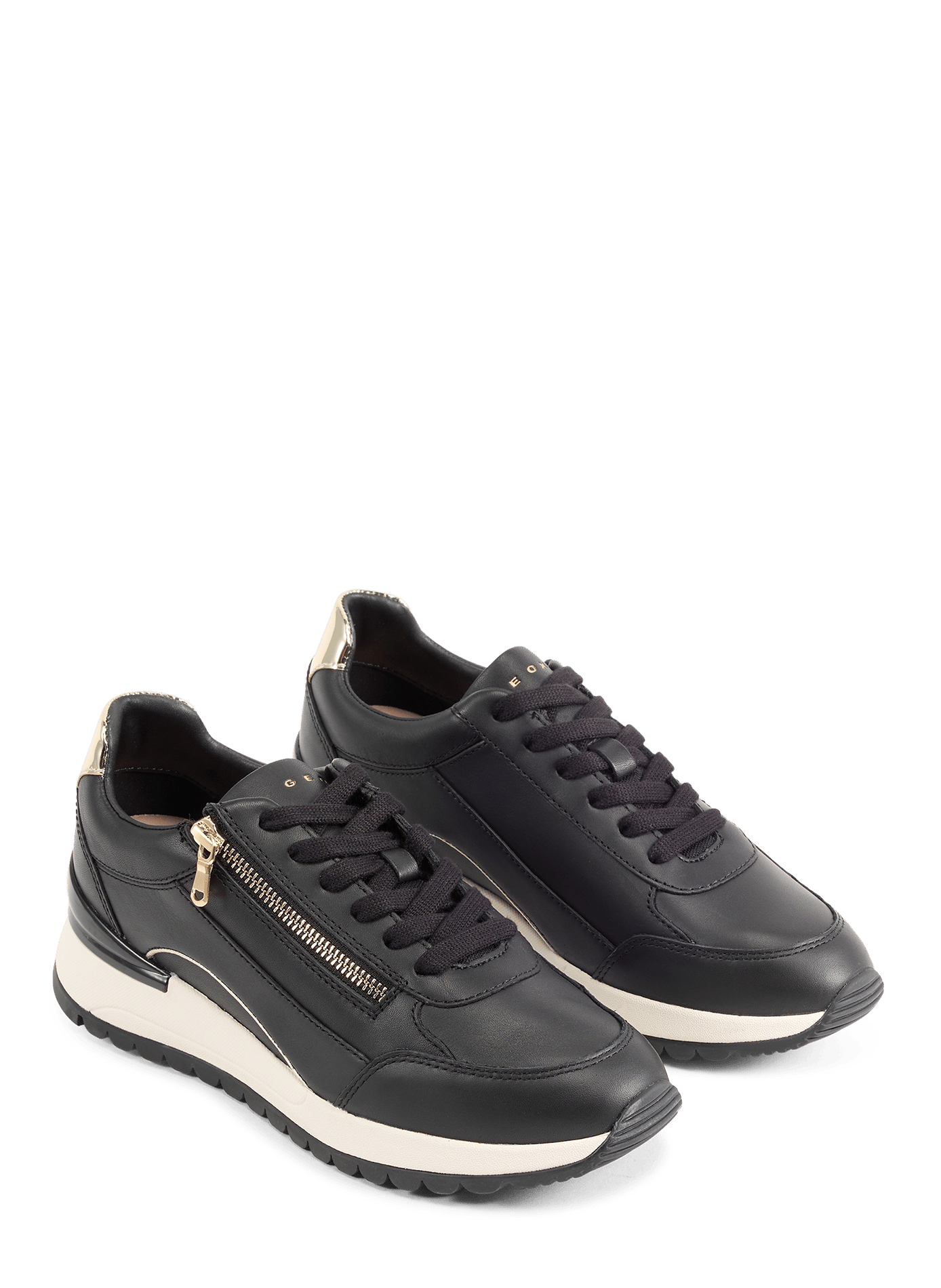 Leather Desya sneakers GEOX Black