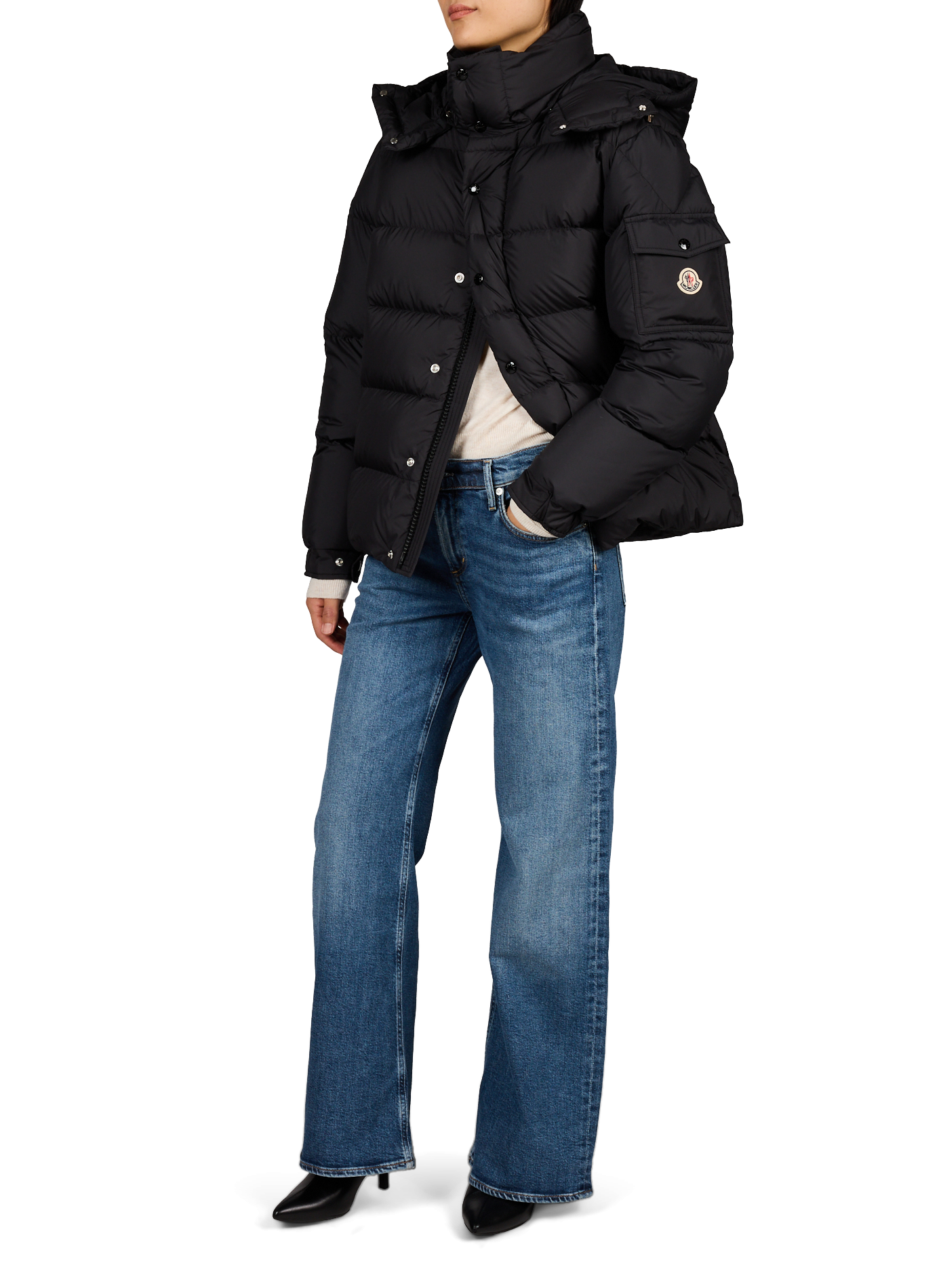 Maya 70 removable hooded puffer coat MONCLER Black
