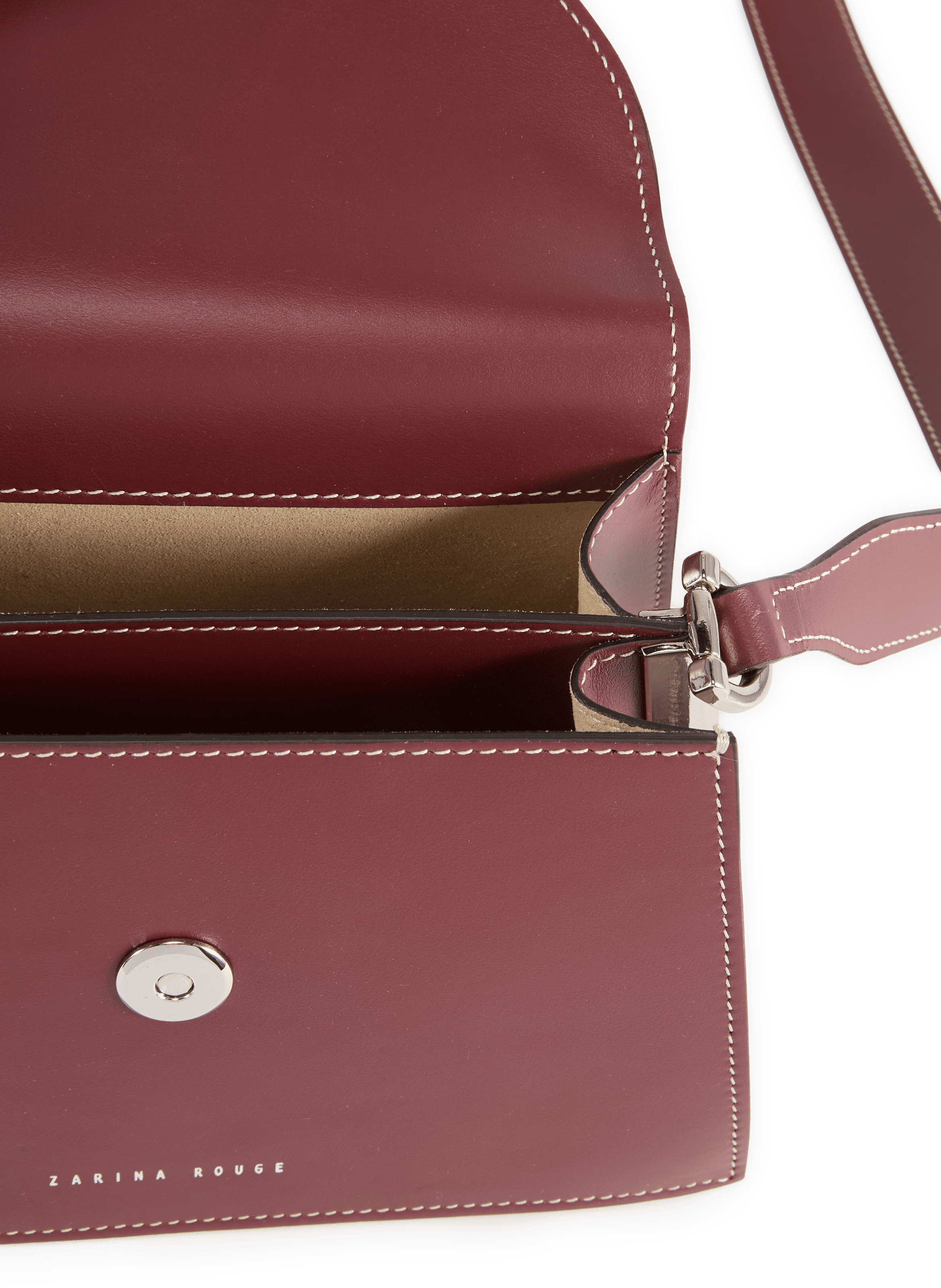 Adjustable leather shoulder bag ZARINA ROUGE Red
