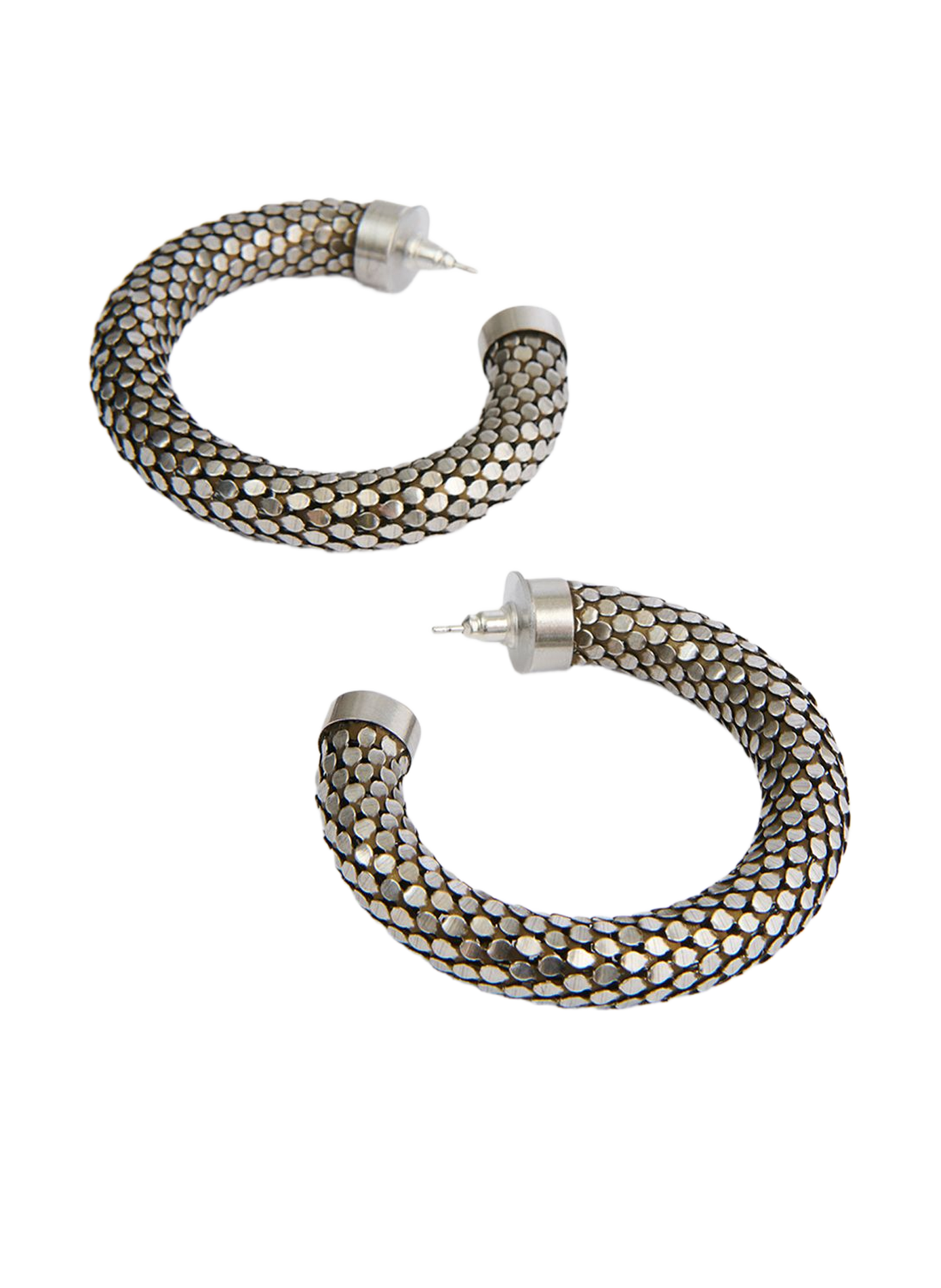 Créoles larges Doria effet maille écaille ISABEL MARANT Argent