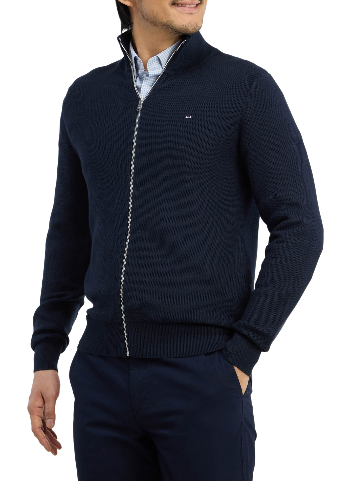 High-neck cardigan EDEN PARK Blue