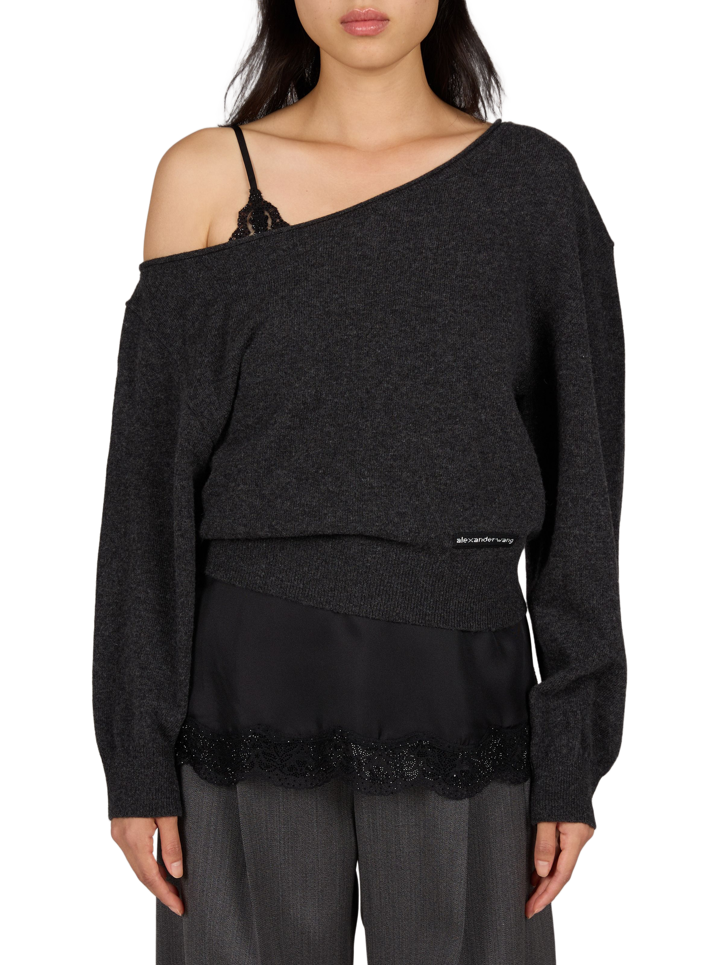 Oversized wool blend sweater ALEXANDER WANG Grey