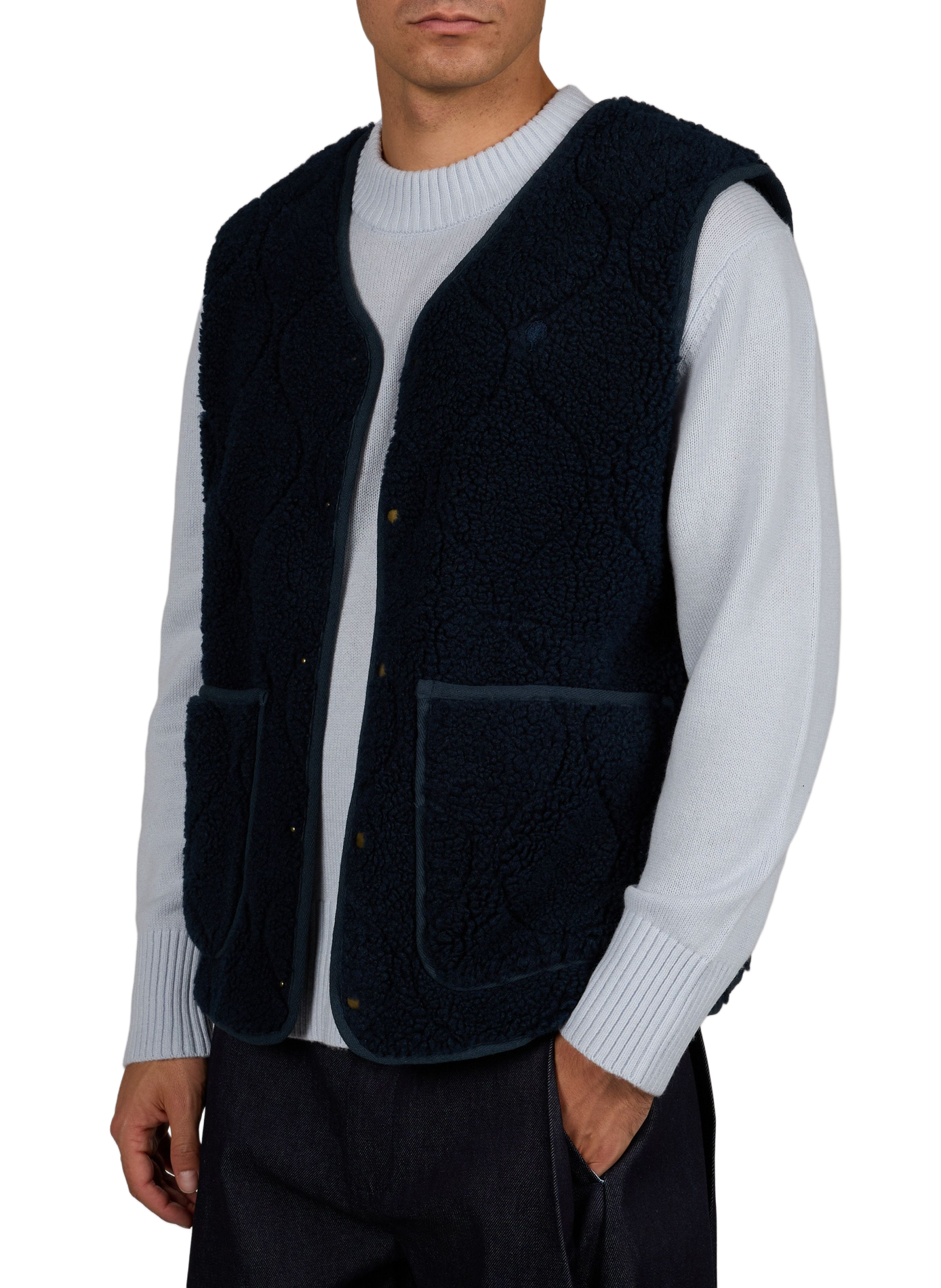 Reversible sleeveless jacket in cotton blend FAGUO Blue
