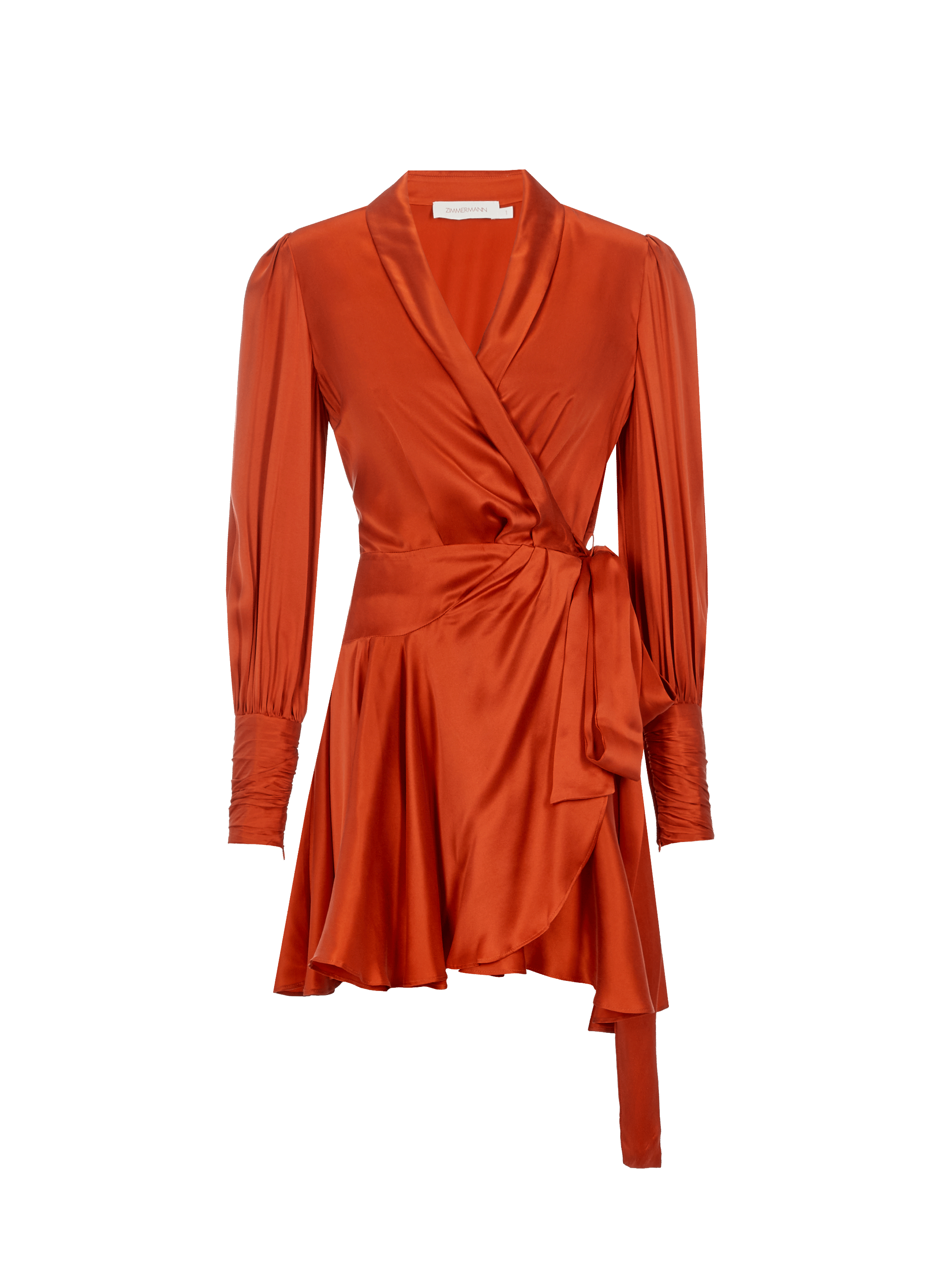 Robe courte portefeuille en soie