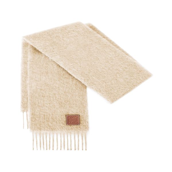 Shop Loewe Mohair And Wool Scarf In White