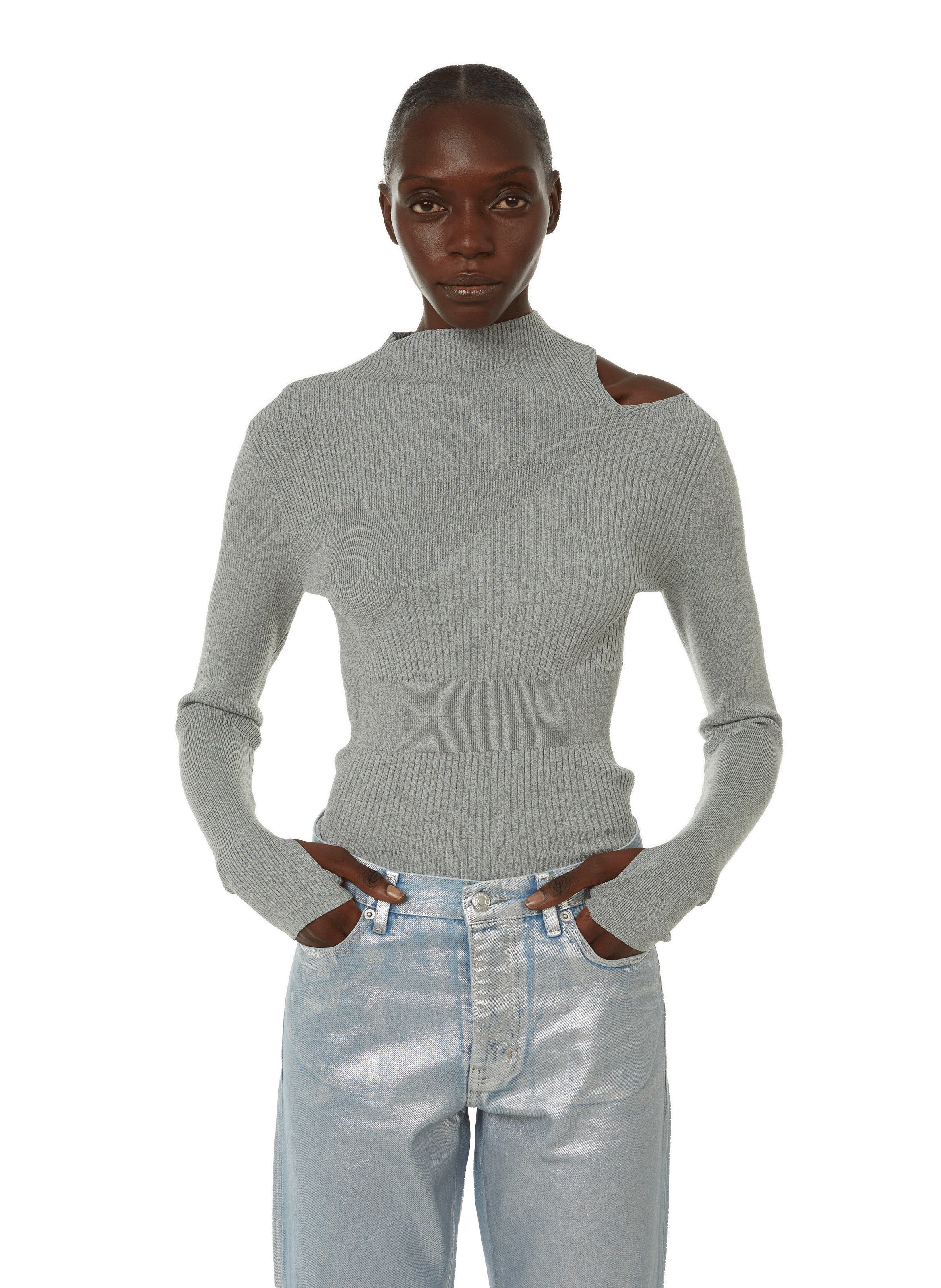 Top côtelé en viscose