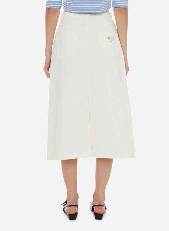 Jupe Midi En Jean Taille Haute Cupshe - Poches Boutonnées Devant, Bleu Classique, Style élégant Et Décontracté