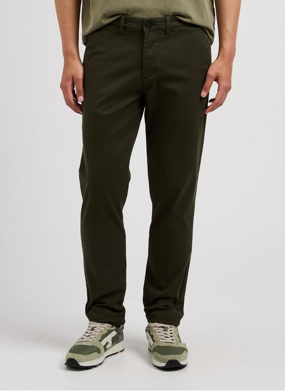 Pantalon slim en coton organique mélangé Vert by SELECTED SELECTED Pantalon slim en coton organique mélangé Vert