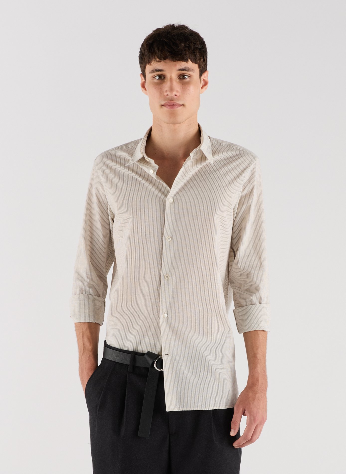 Shirt Galya with classic striped collar in cotton SAISON 1865 Beige