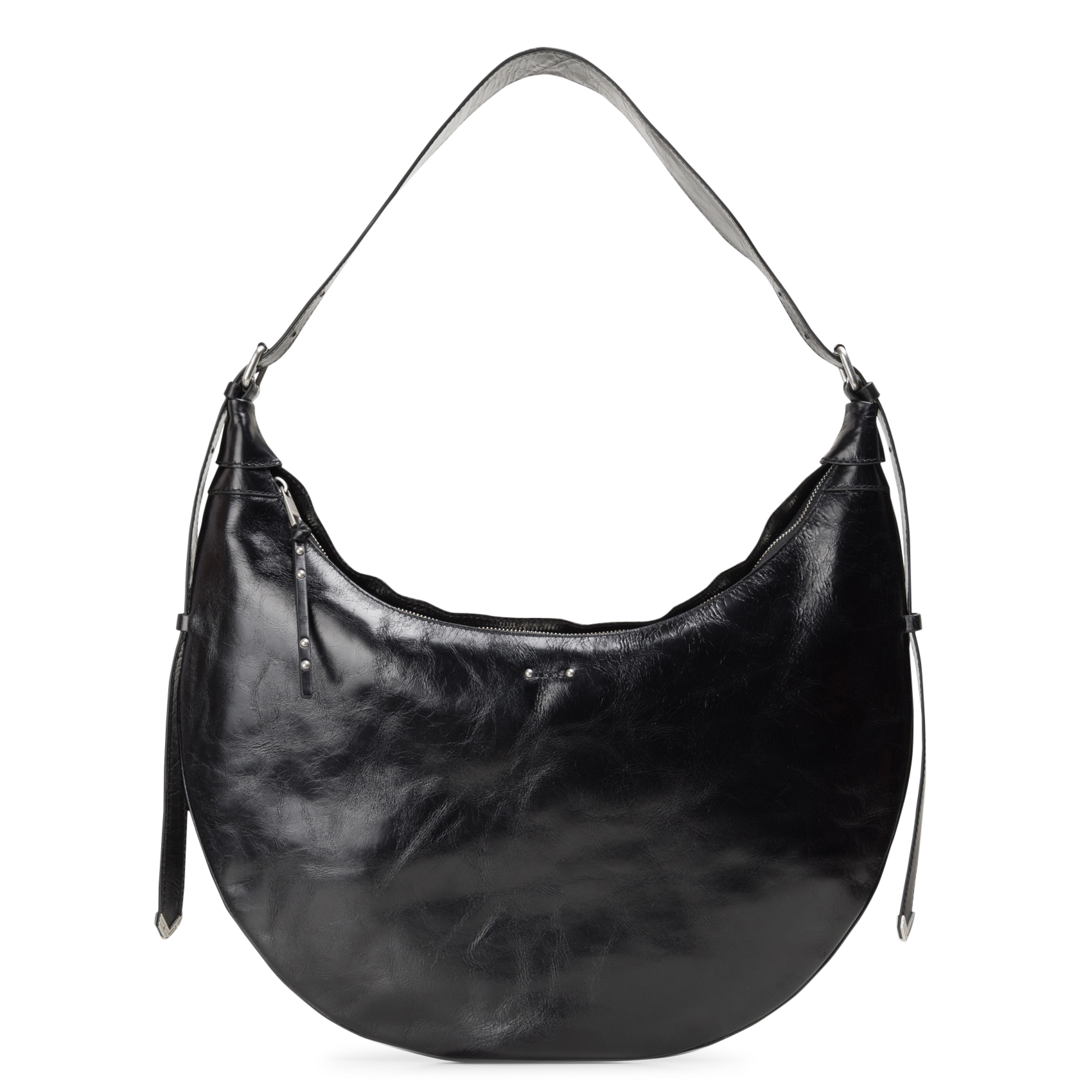 Sac demi-lune en cuir allane IKKS Noir