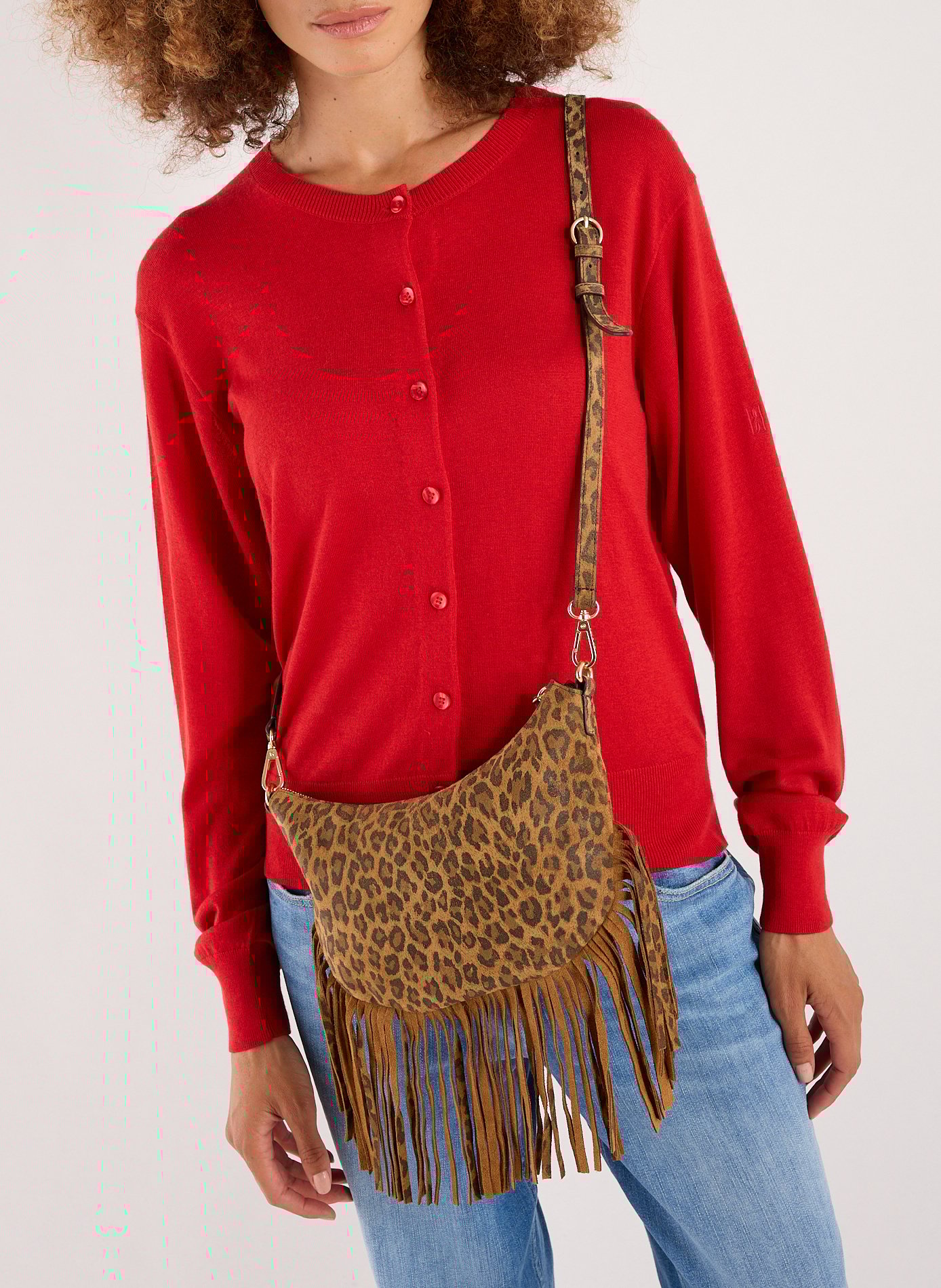 Sac à bandoulière Lune Franges en cuir NAT &amp; NIN Multicolore