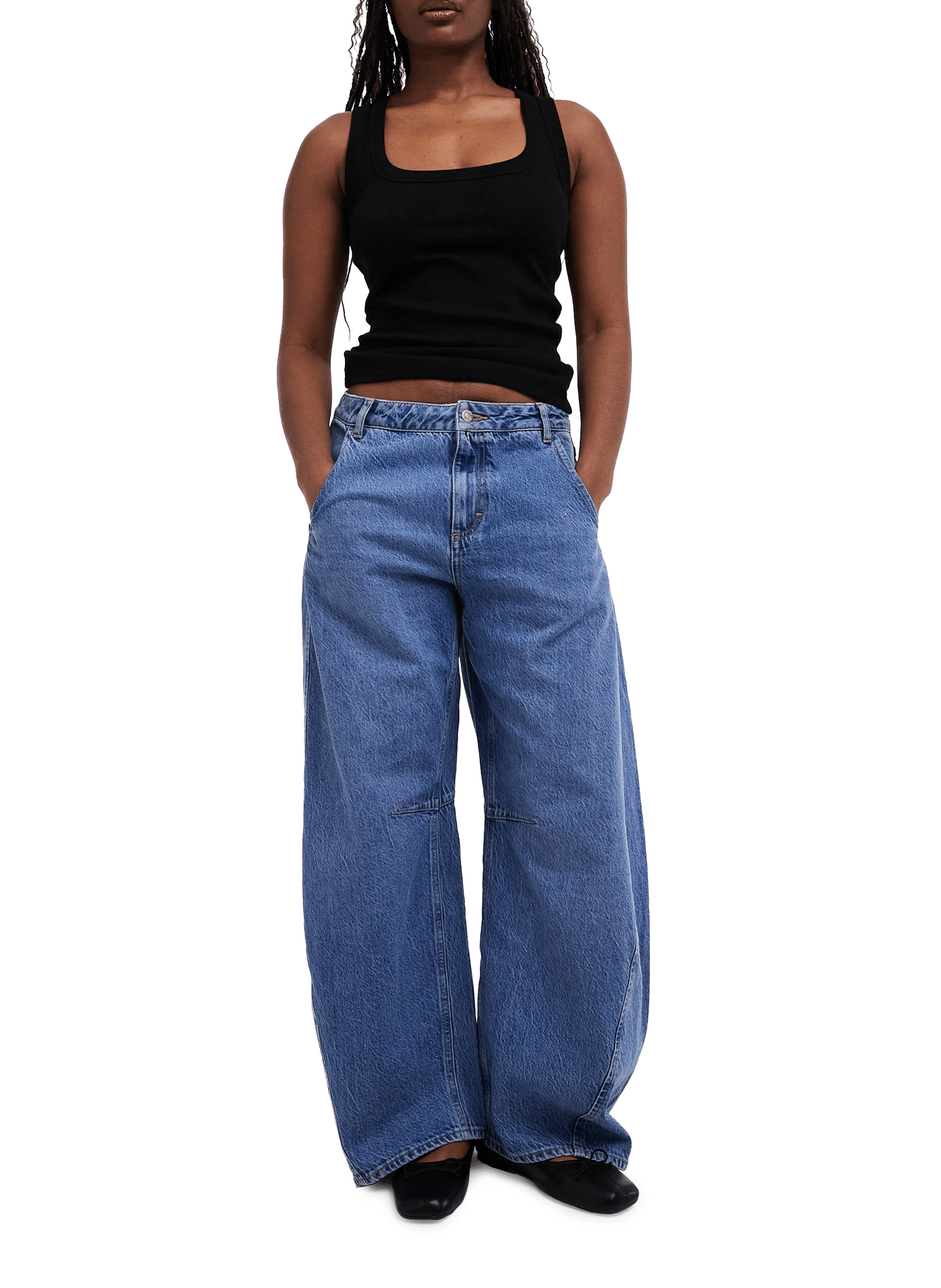 Jean boule en coton TOPSHOP Bleu