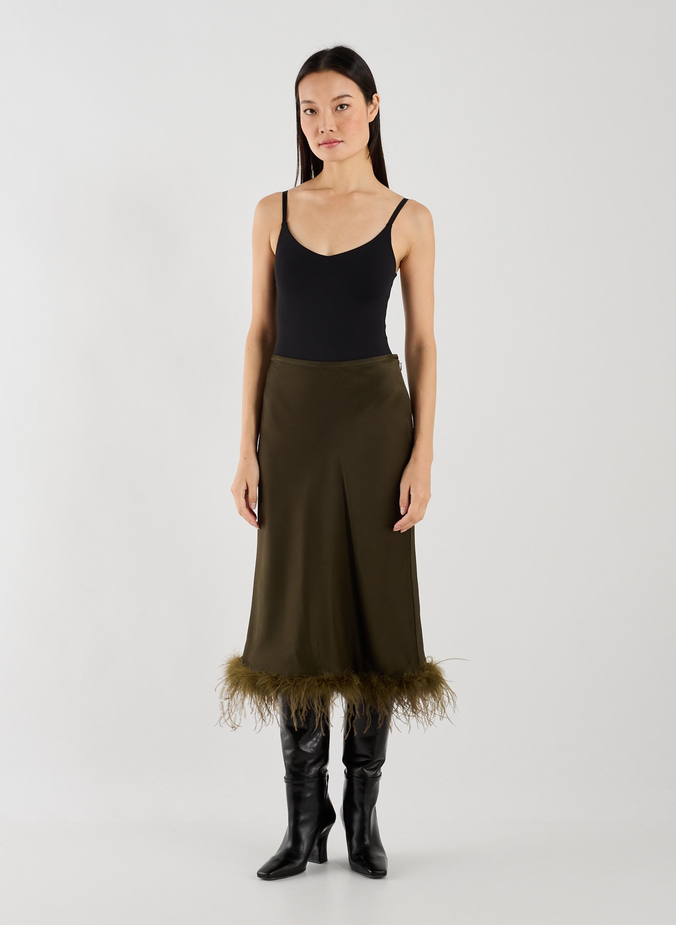 Jupe midi satinée  BLUMARINE Vert