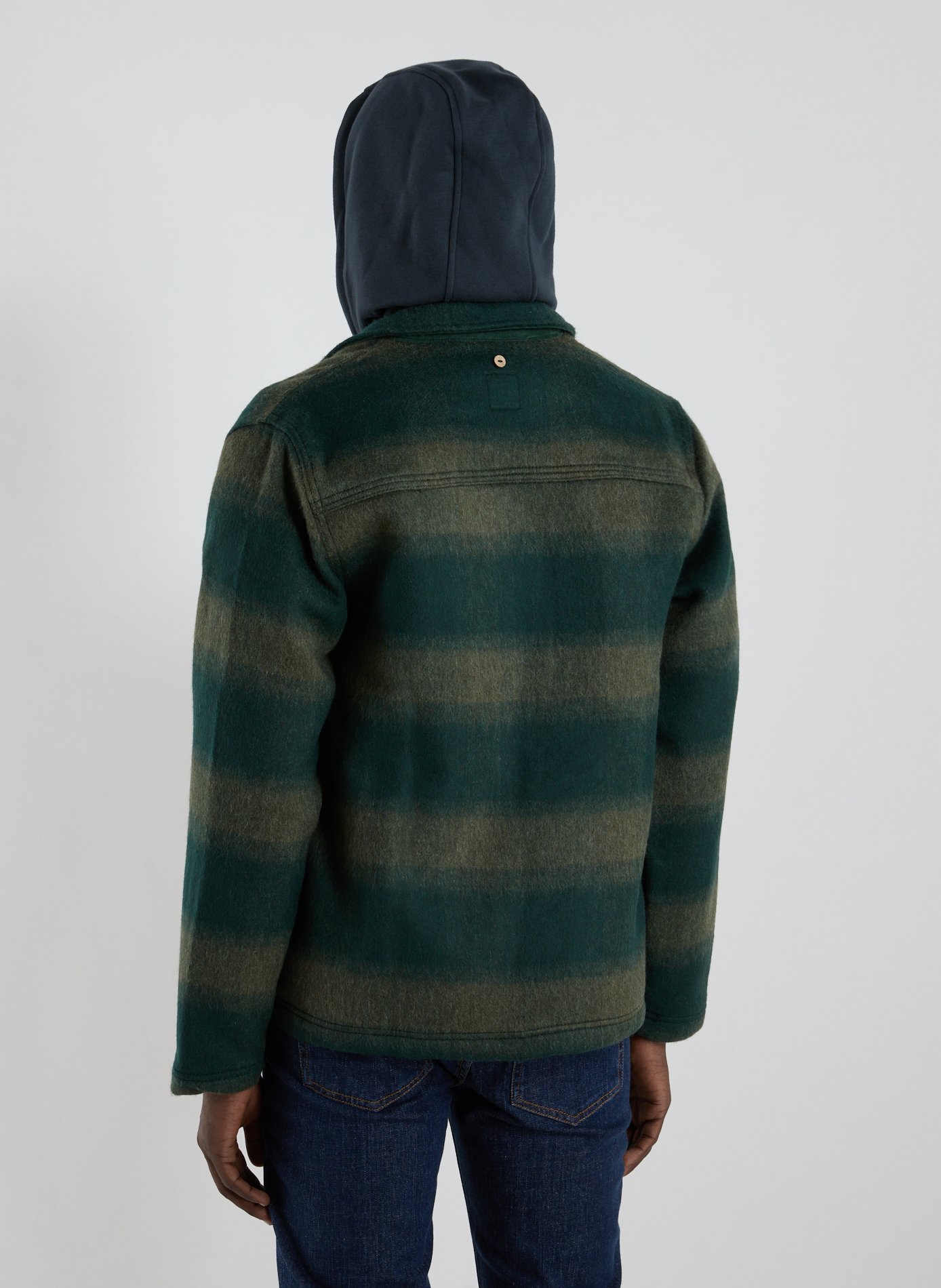 Wool-blend check jacket FAGUO Green