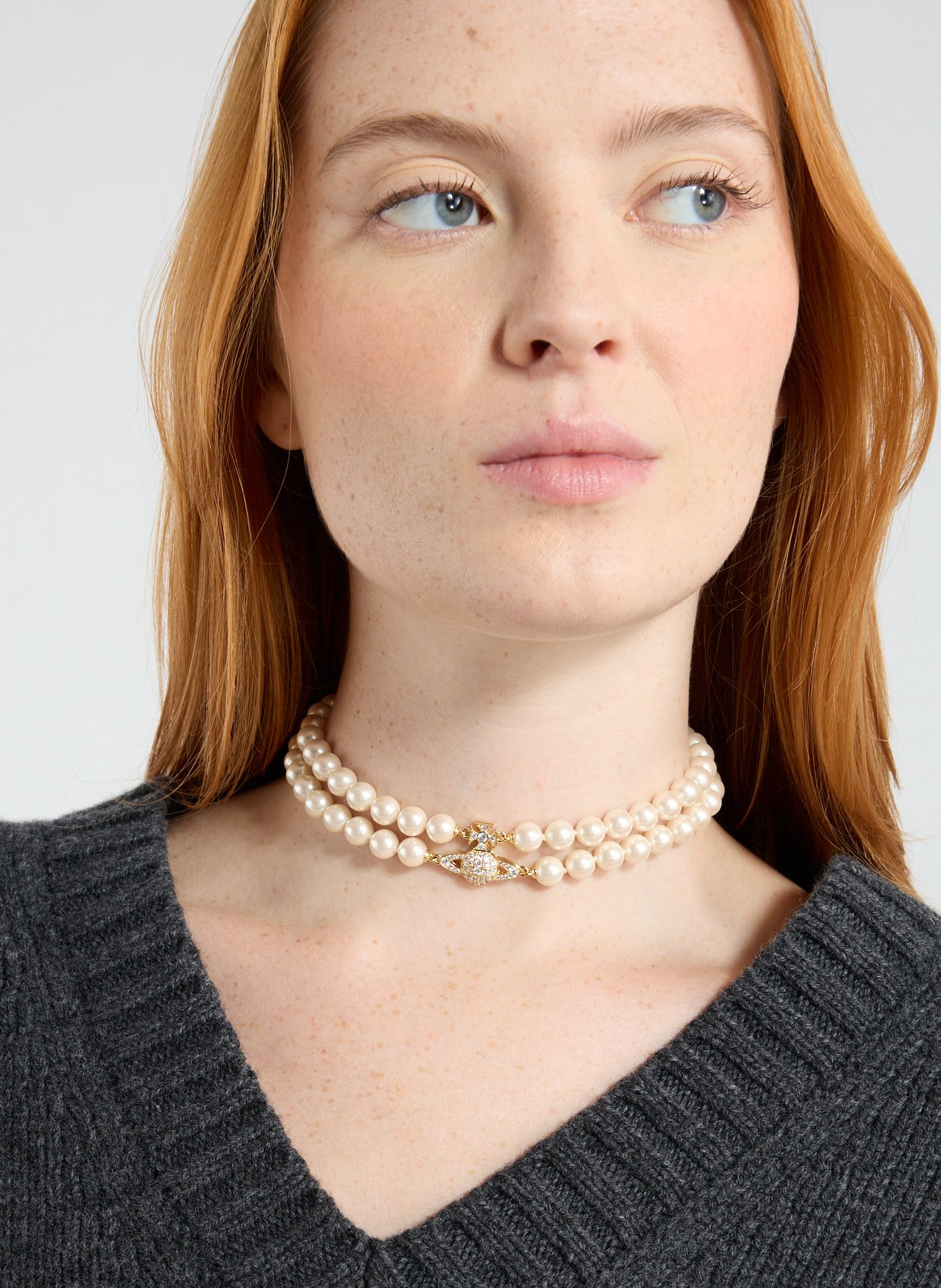 Mixed brass and gold-plated choker necklace VIVIENNE WESTWOOD Golden