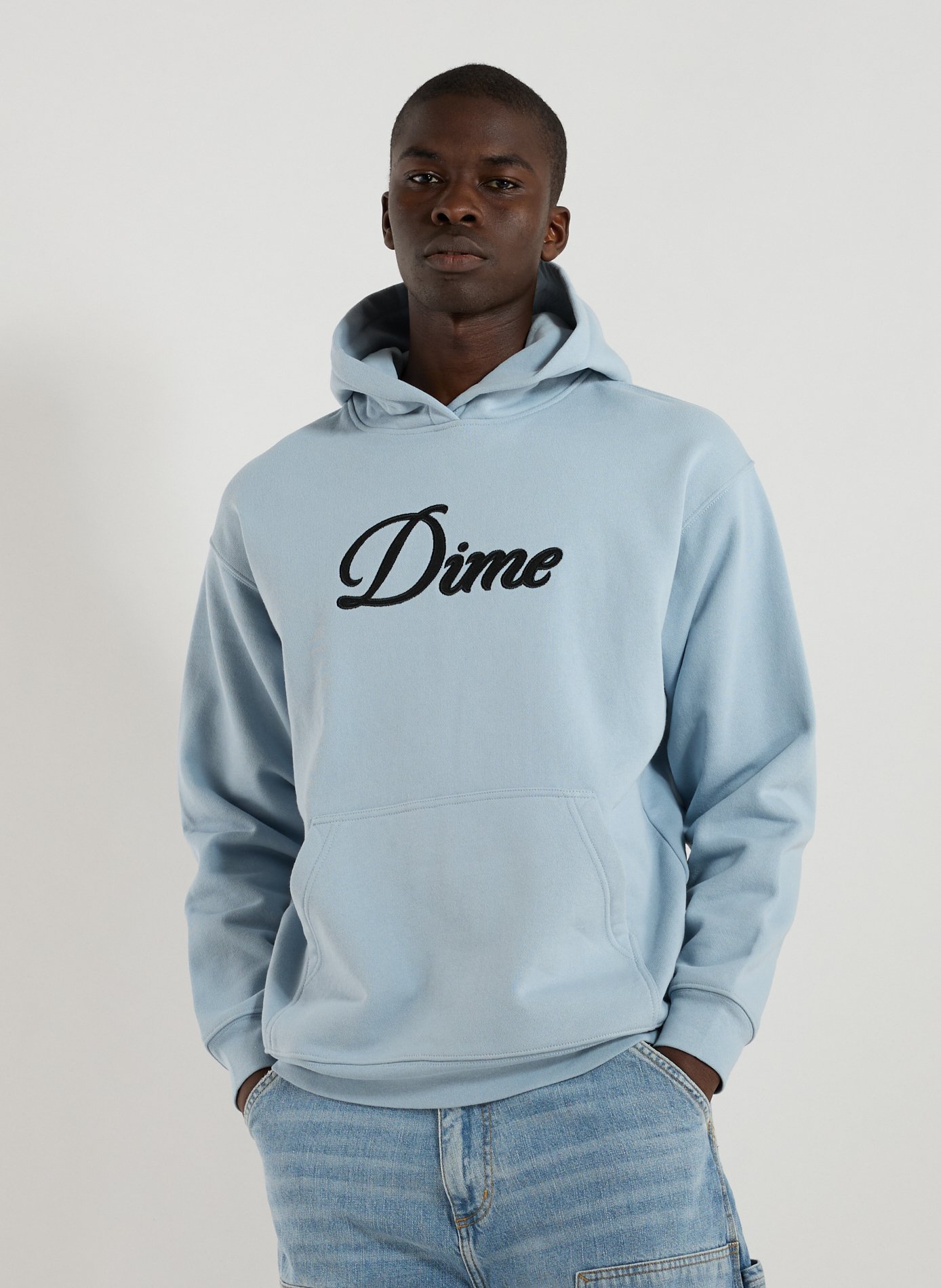 DIME Cotton fleece-blend hoodie Blue