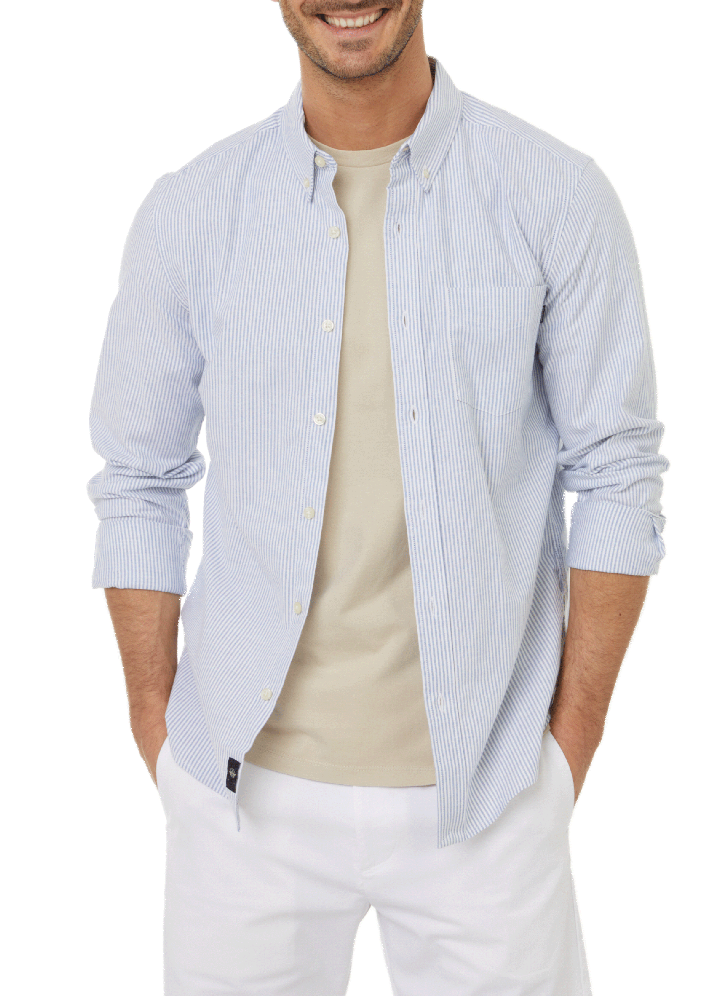 DOCKERS Chemise rayé en coton Bleu