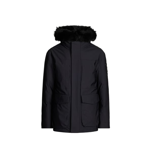 Moose Knuckles Parka Col Montant À Capuche Amovible In Black