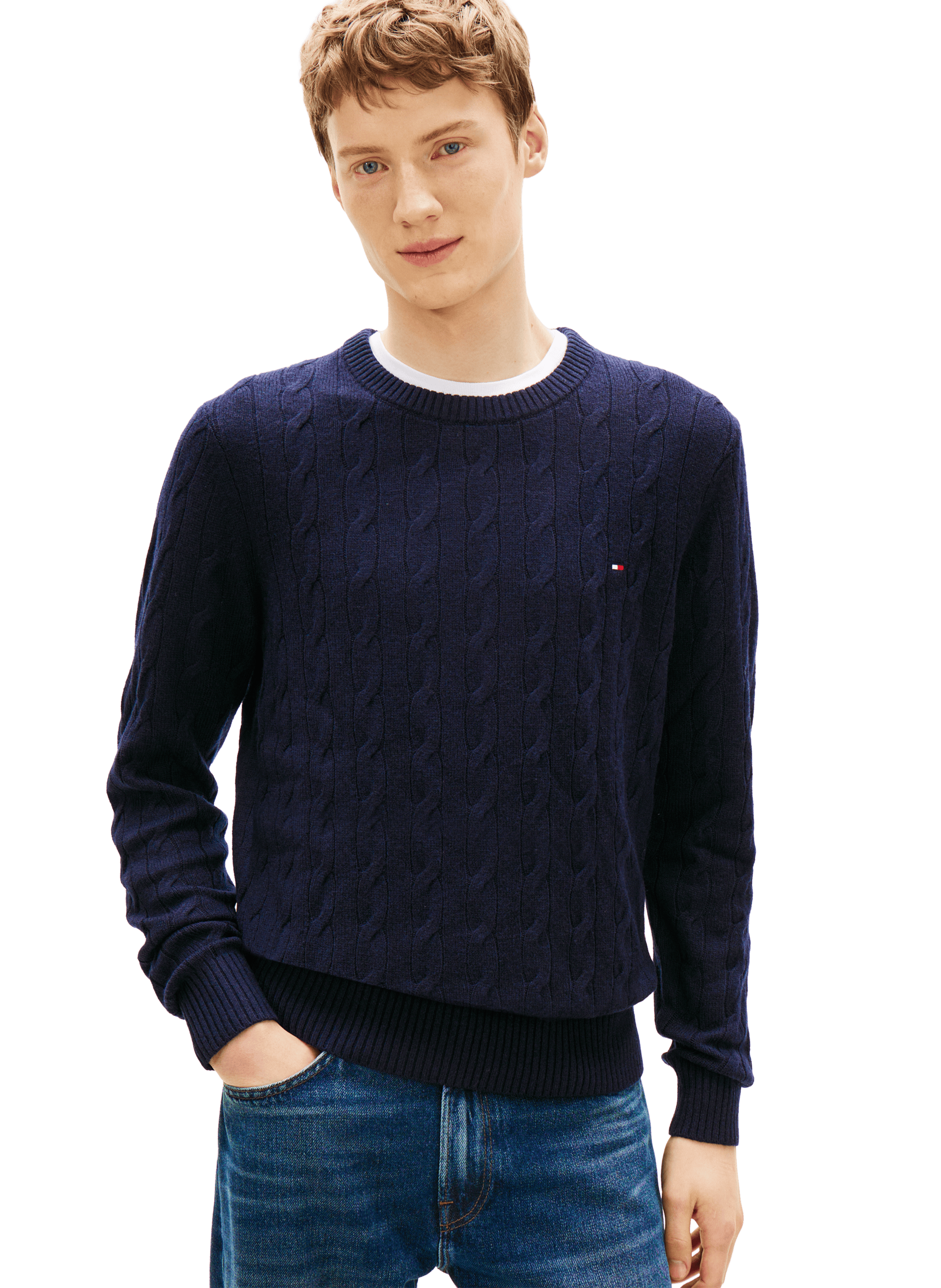 Wool-blend round-neck jumper TOMMY HILFIGER Blue
