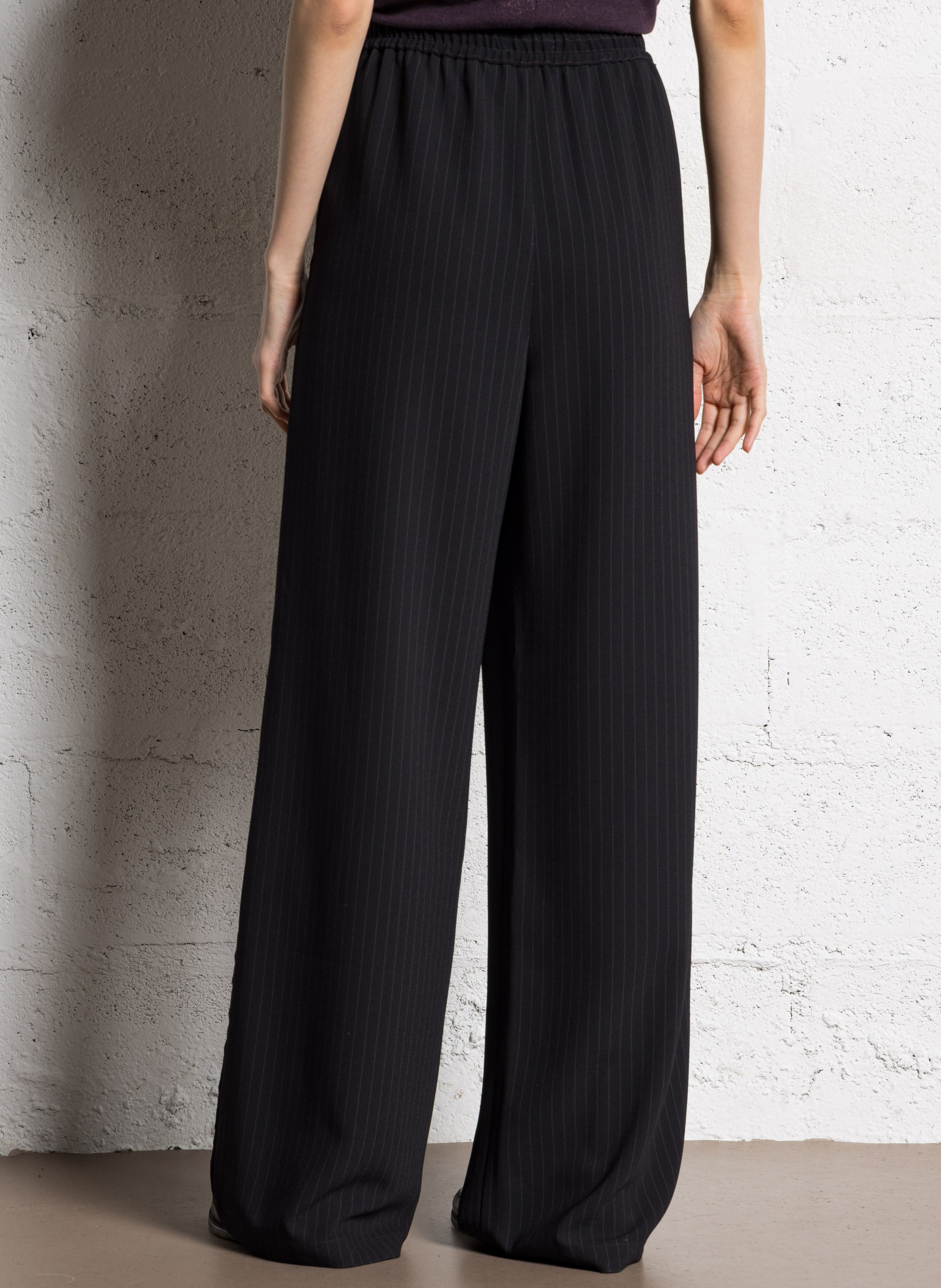 Pantalon tailleur droit à rayures IKKS Noir