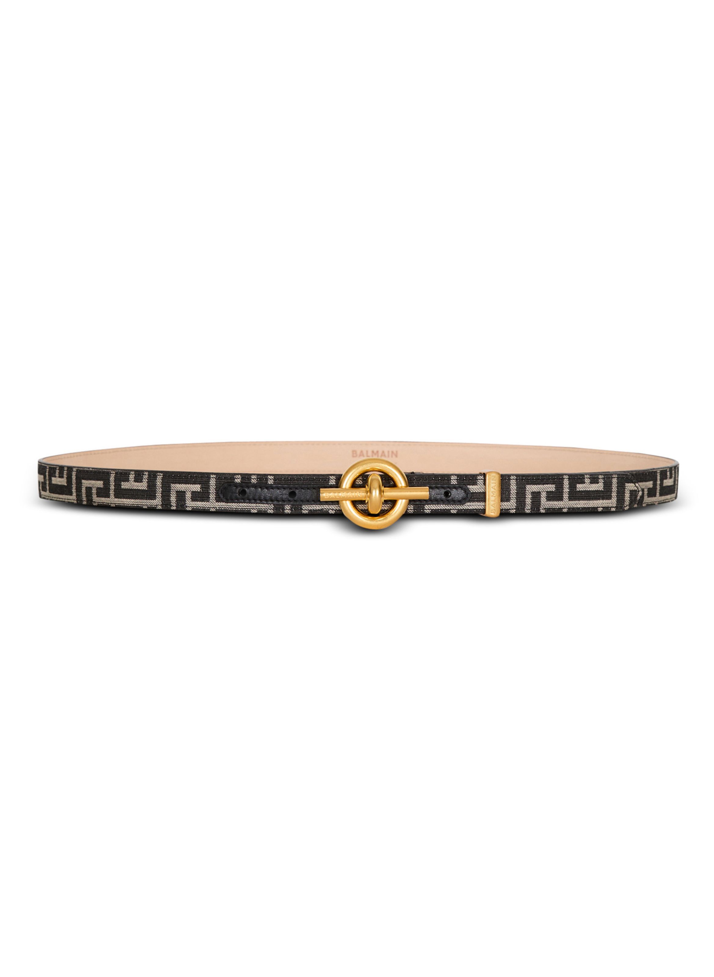 Ceinture t-bar en jacquard monogramme BALMAIN Noir