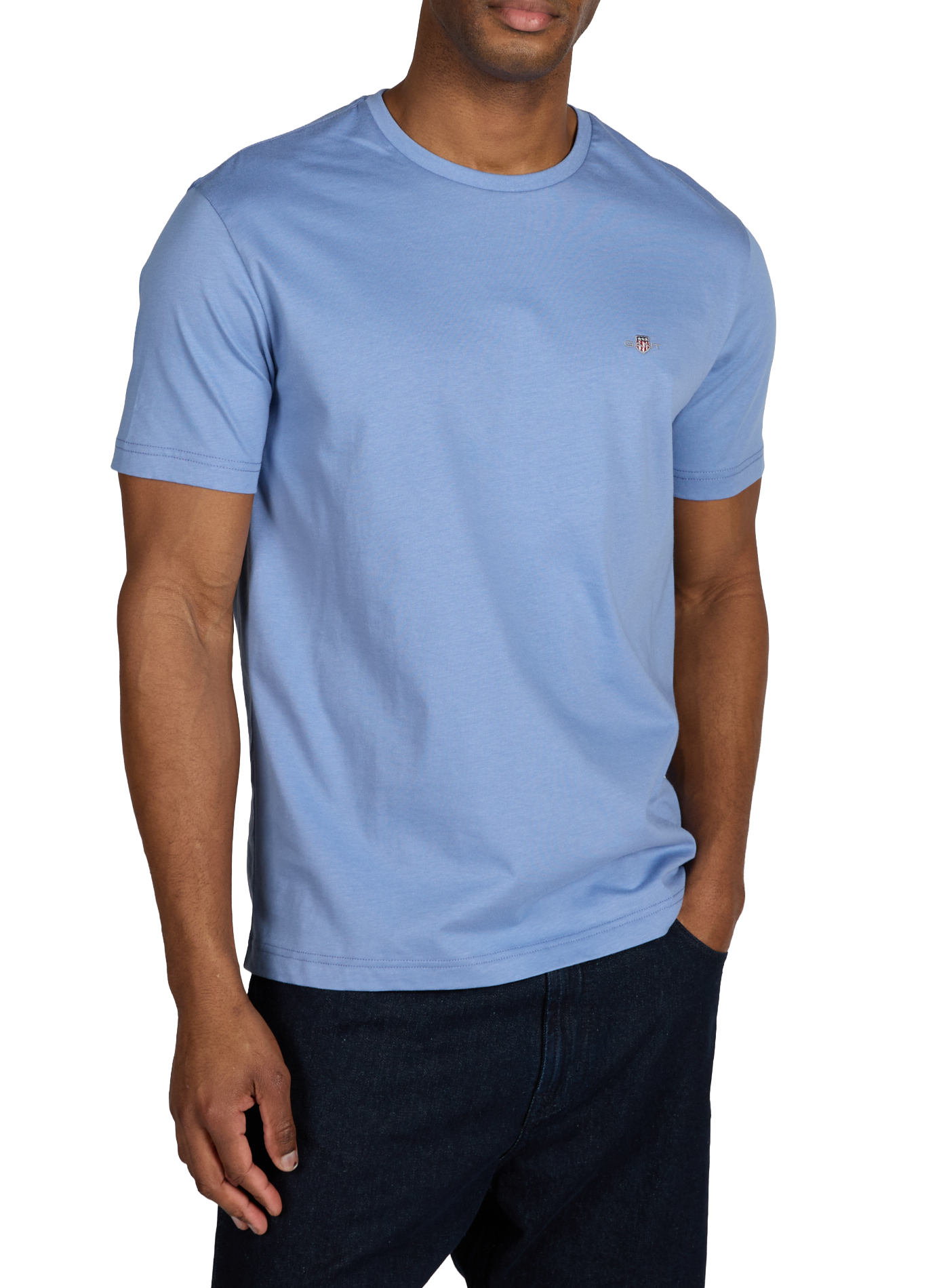 T-shirt uni en coton GANT Bleu