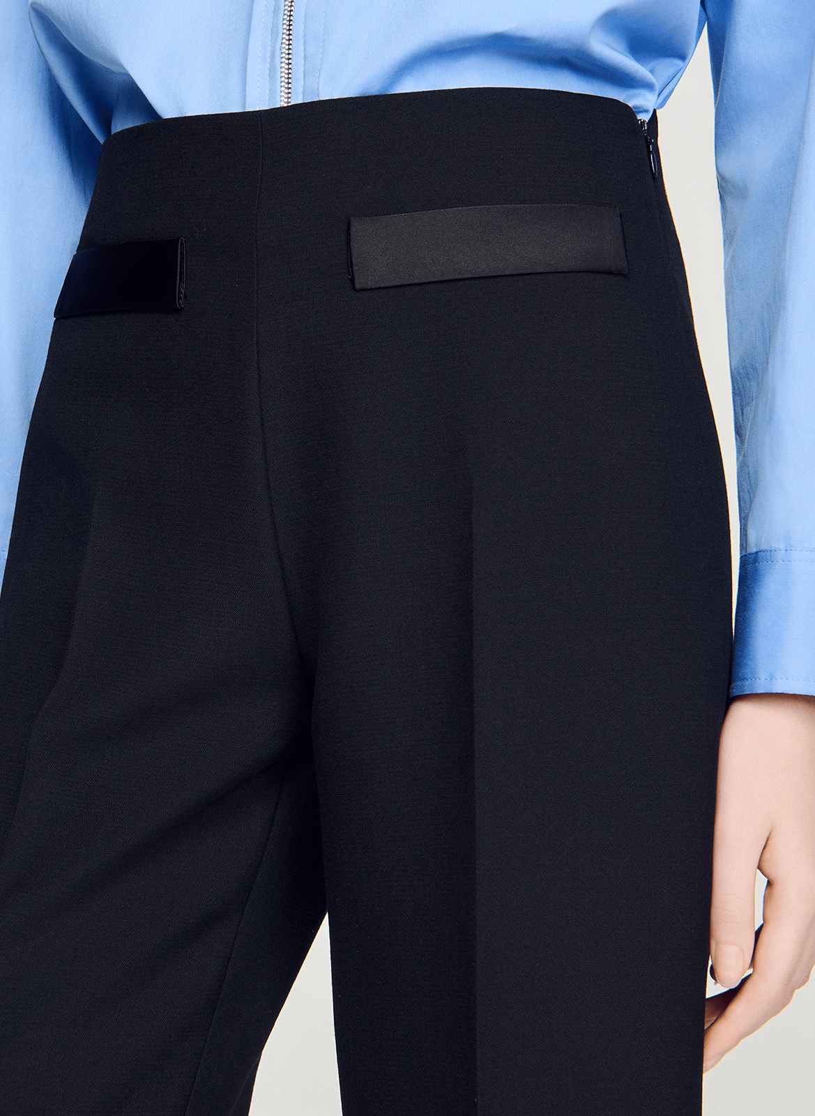 Pantalon évasé taille haute SANDRO Noir