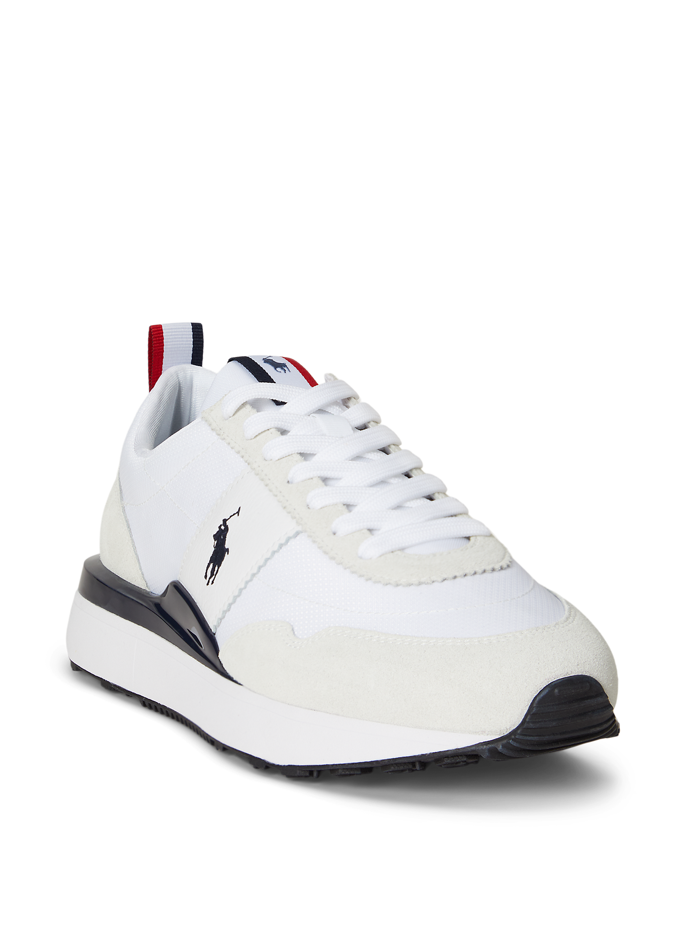 Baskets basses à logo en cuir de vache mélangé POLO RALPH LAUREN Blanc