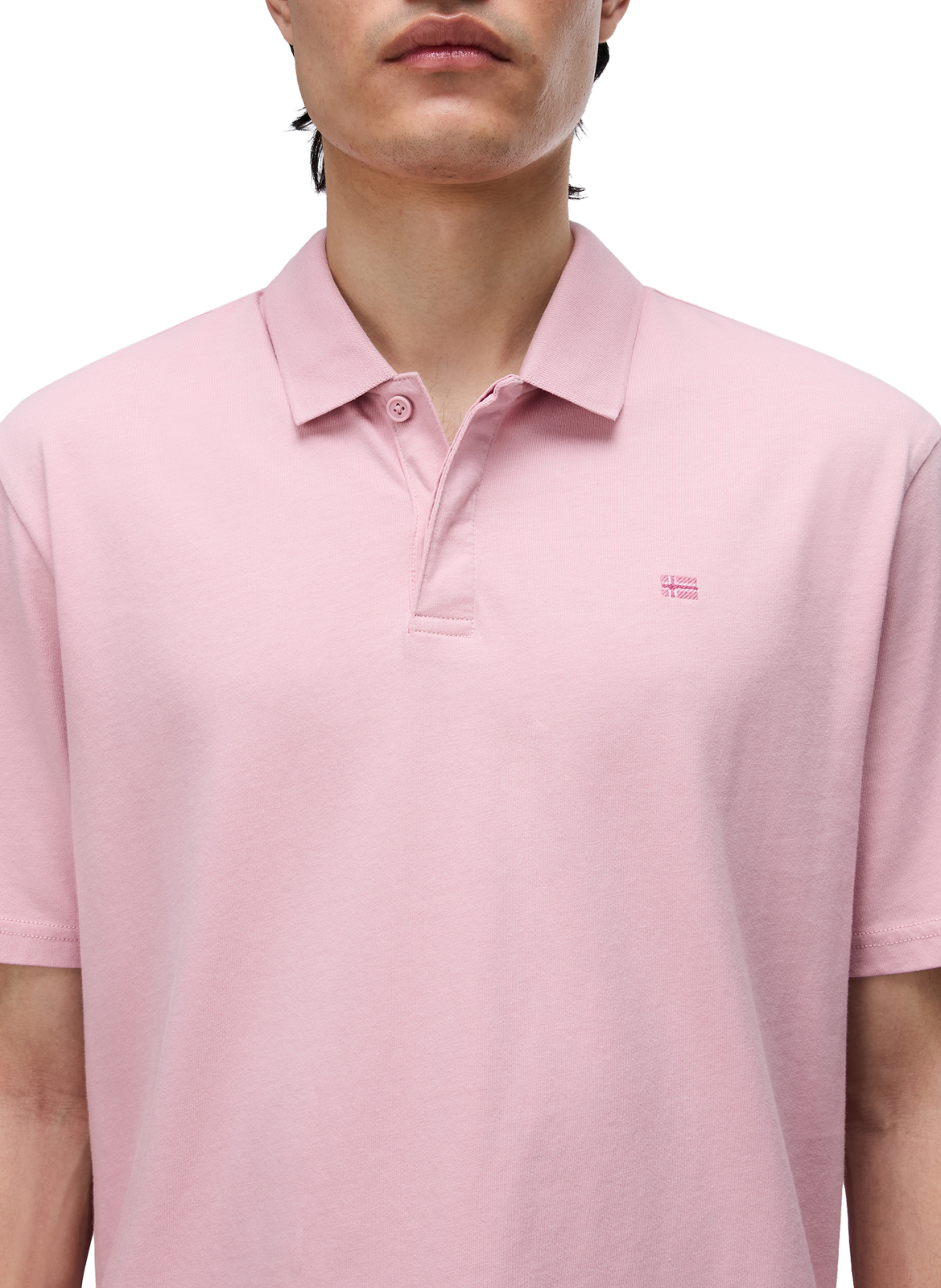 Polo manches courtes E-Nedles en coton NAPAPIJRI Rose