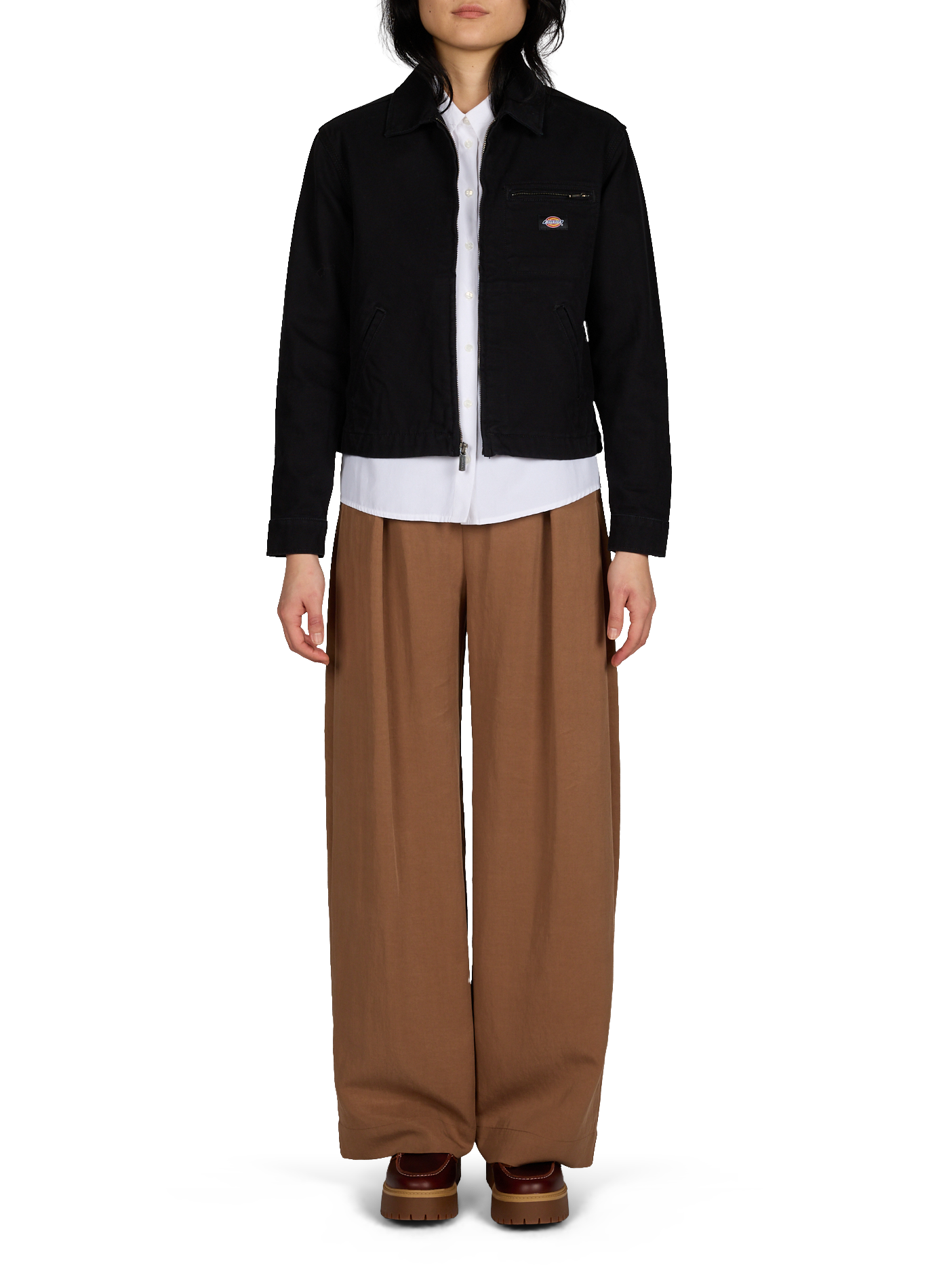 Short straight zip-up jacket in a solid color DICKIES Black