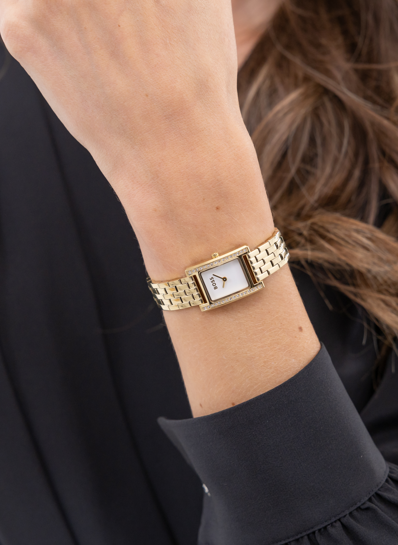 Montre quartz Lucy Precious en acier inoxydable BOSS MONTRES Blanc