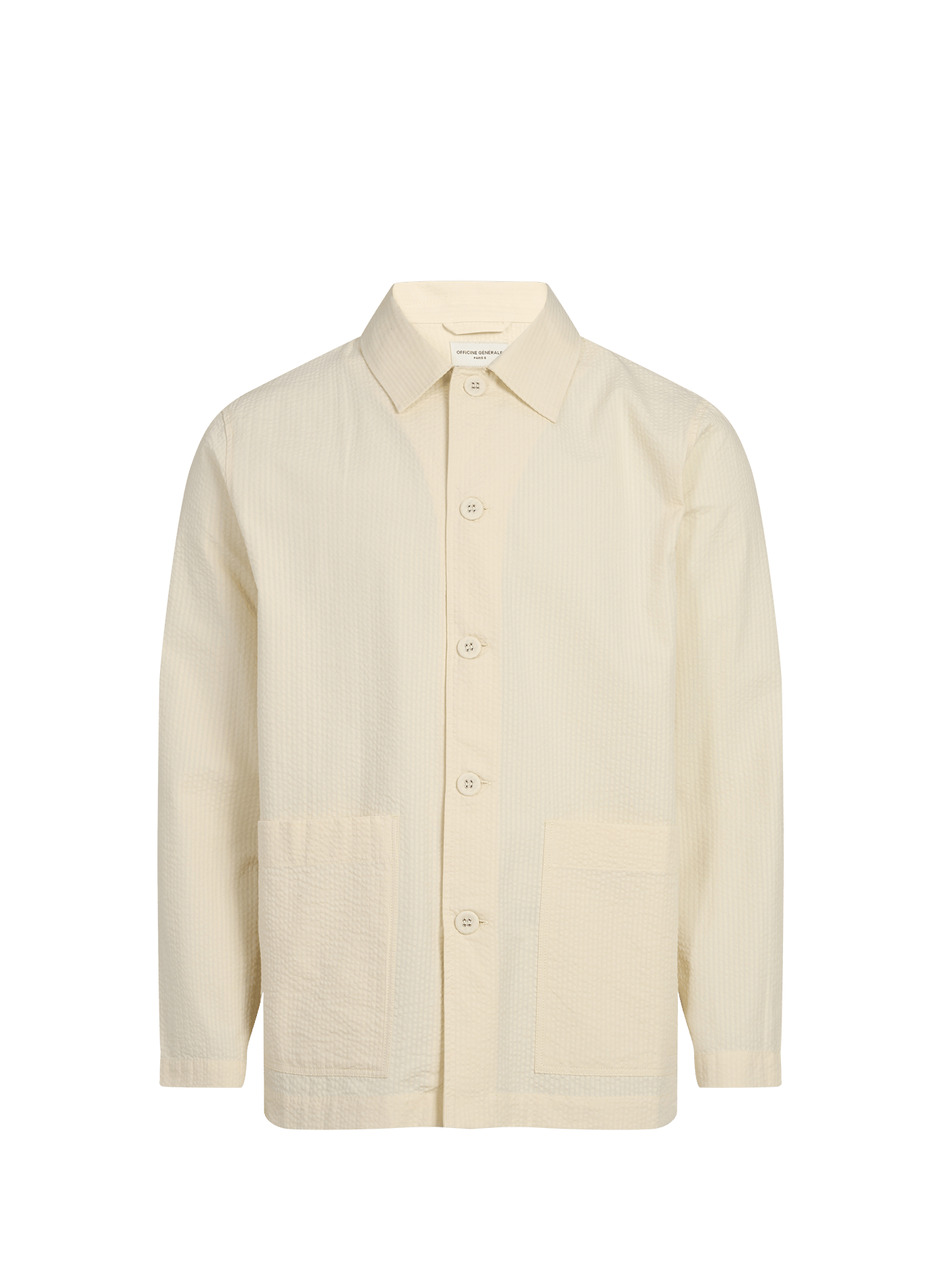 Chemise col classique en coton OFFICINE GENERALE Beige
