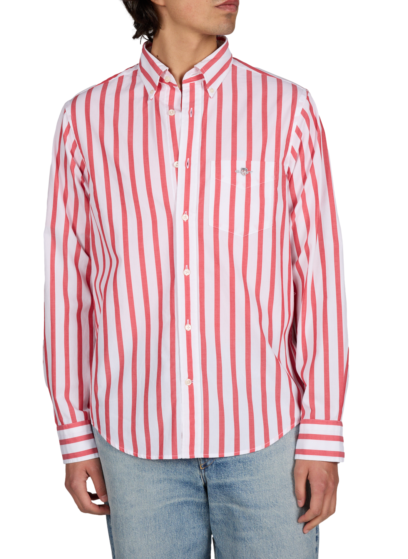 Chemise droite en coton GANT Rose