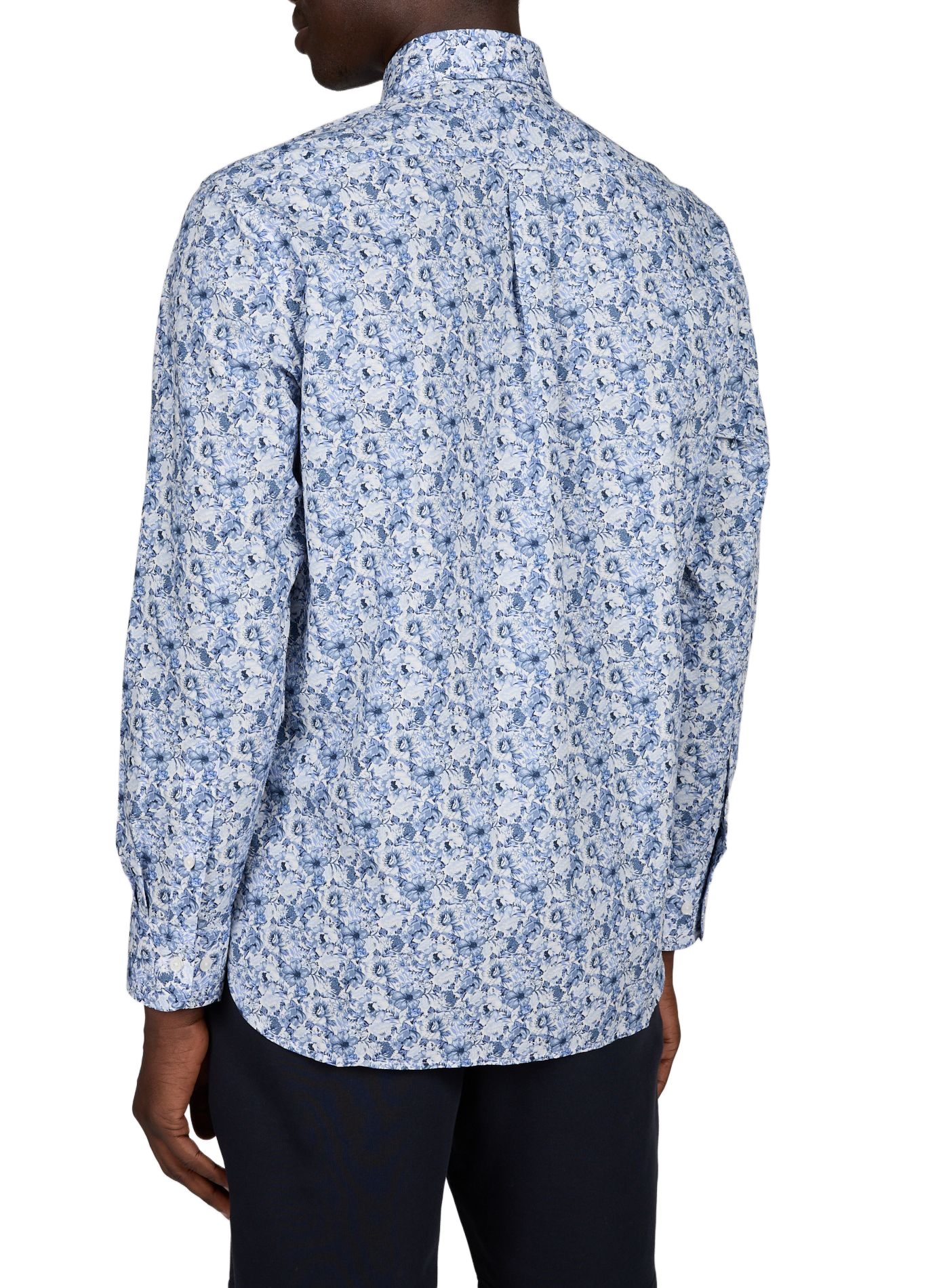 Chemise droite imprimée en coton EDEN PARK Bleu