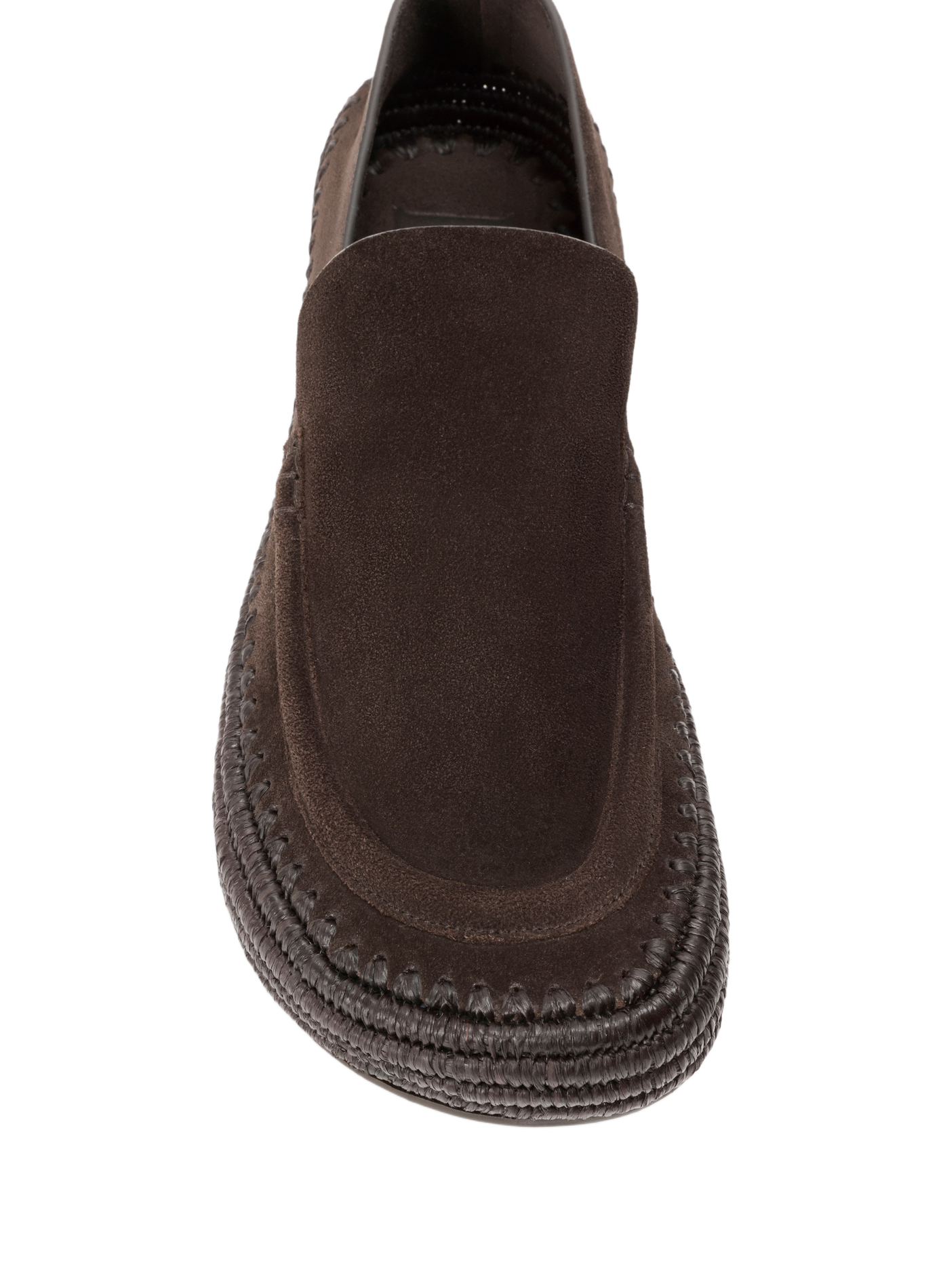 Rio suede and raffia moccasins LOEWE Brown