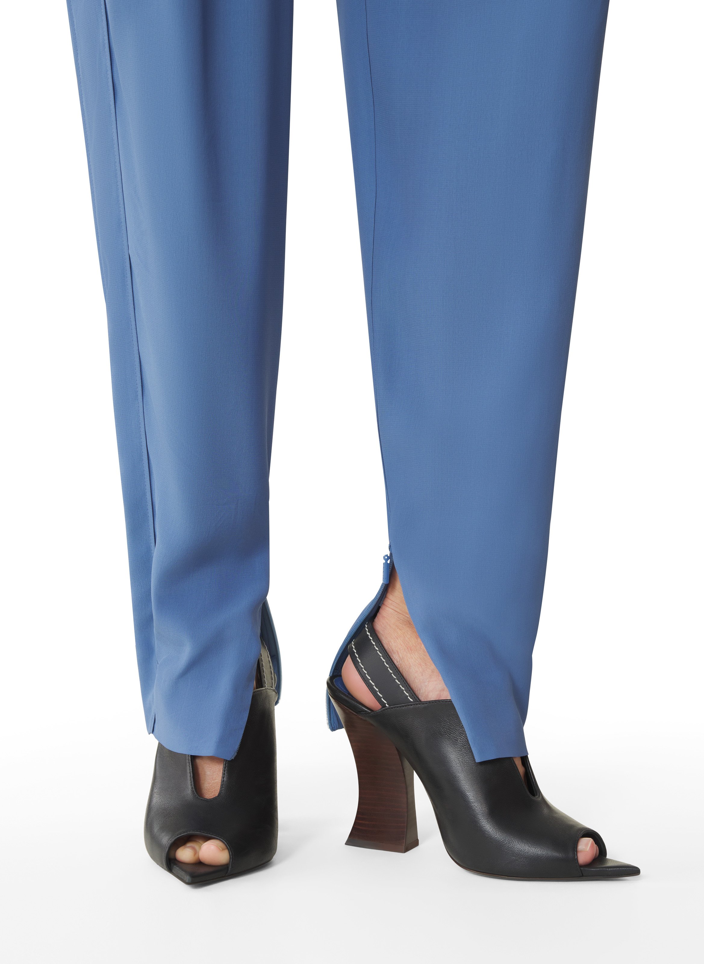 Pantalon drapé en crêpe de chine LANVIN Bleu