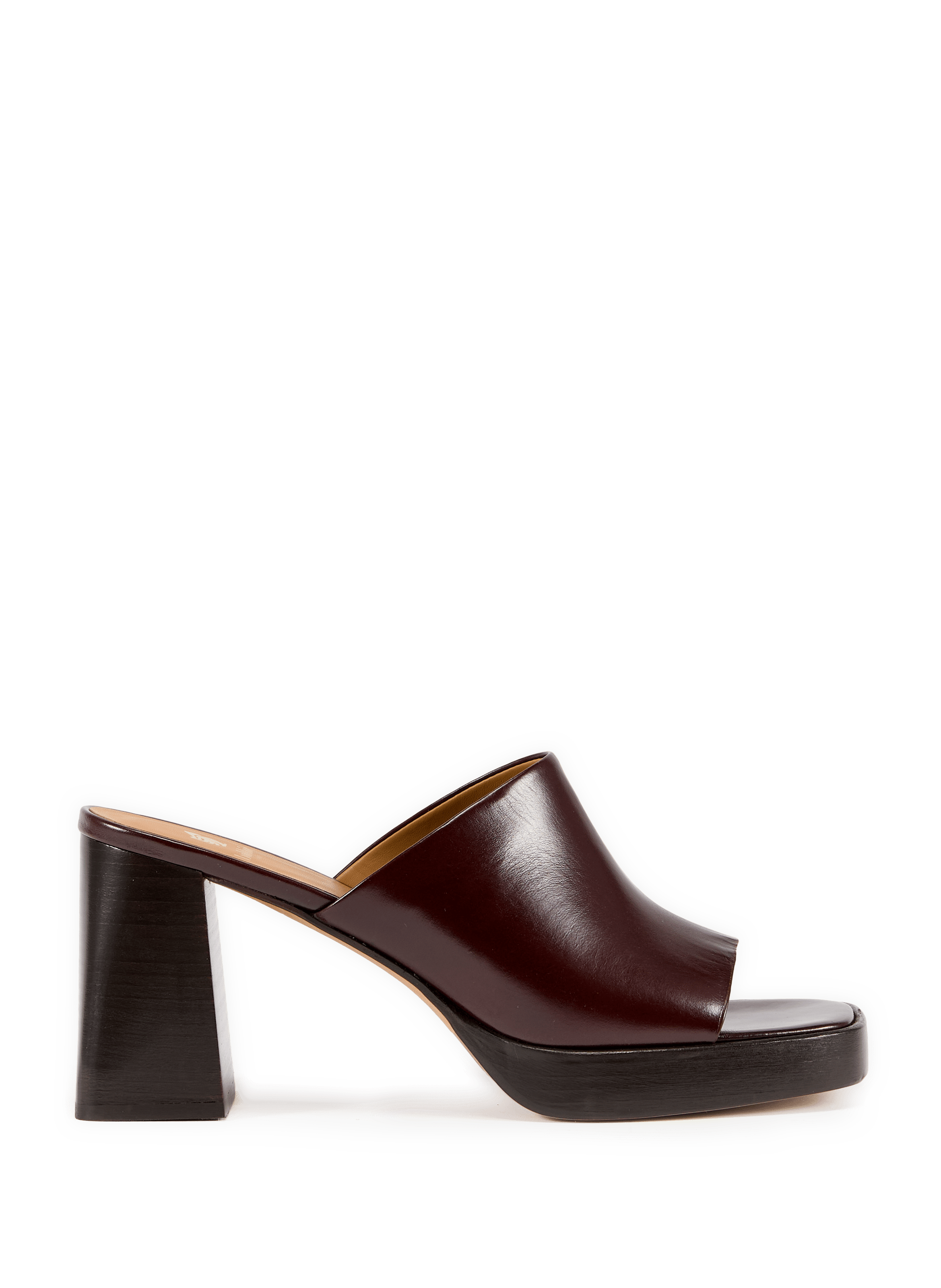Renata leather high heel mules BOBBIES Brown
