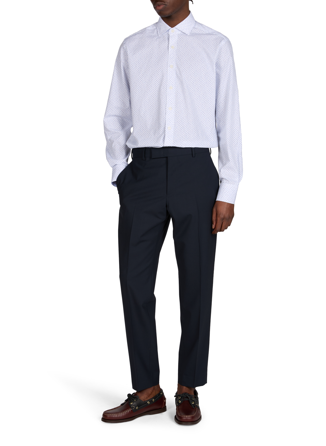 Straight pleated pants PT01 Blue