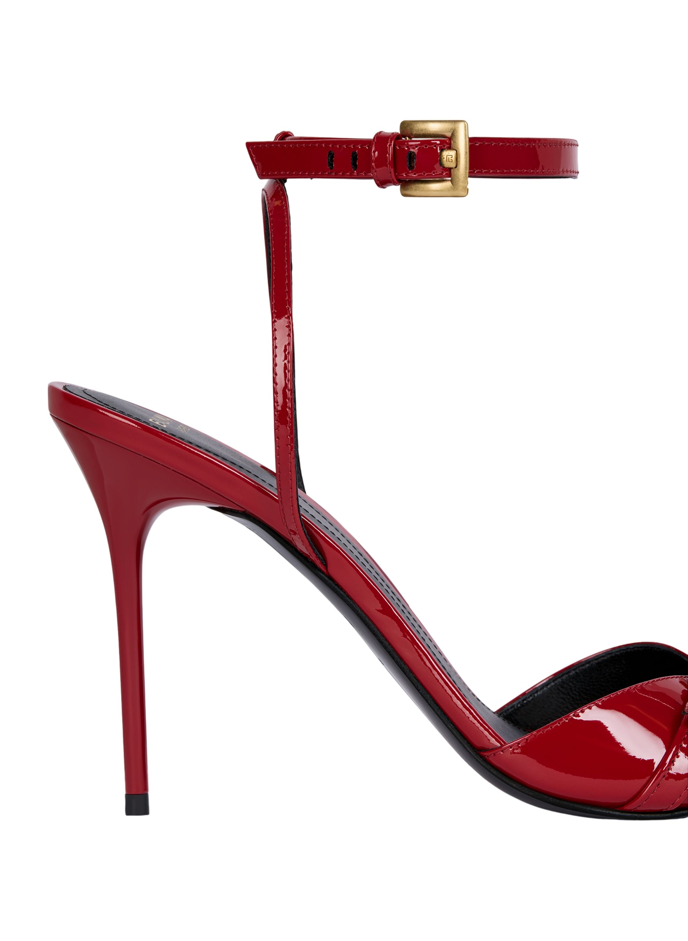 Sandales anthem en cuir de veau lisse BALMAIN Rouge