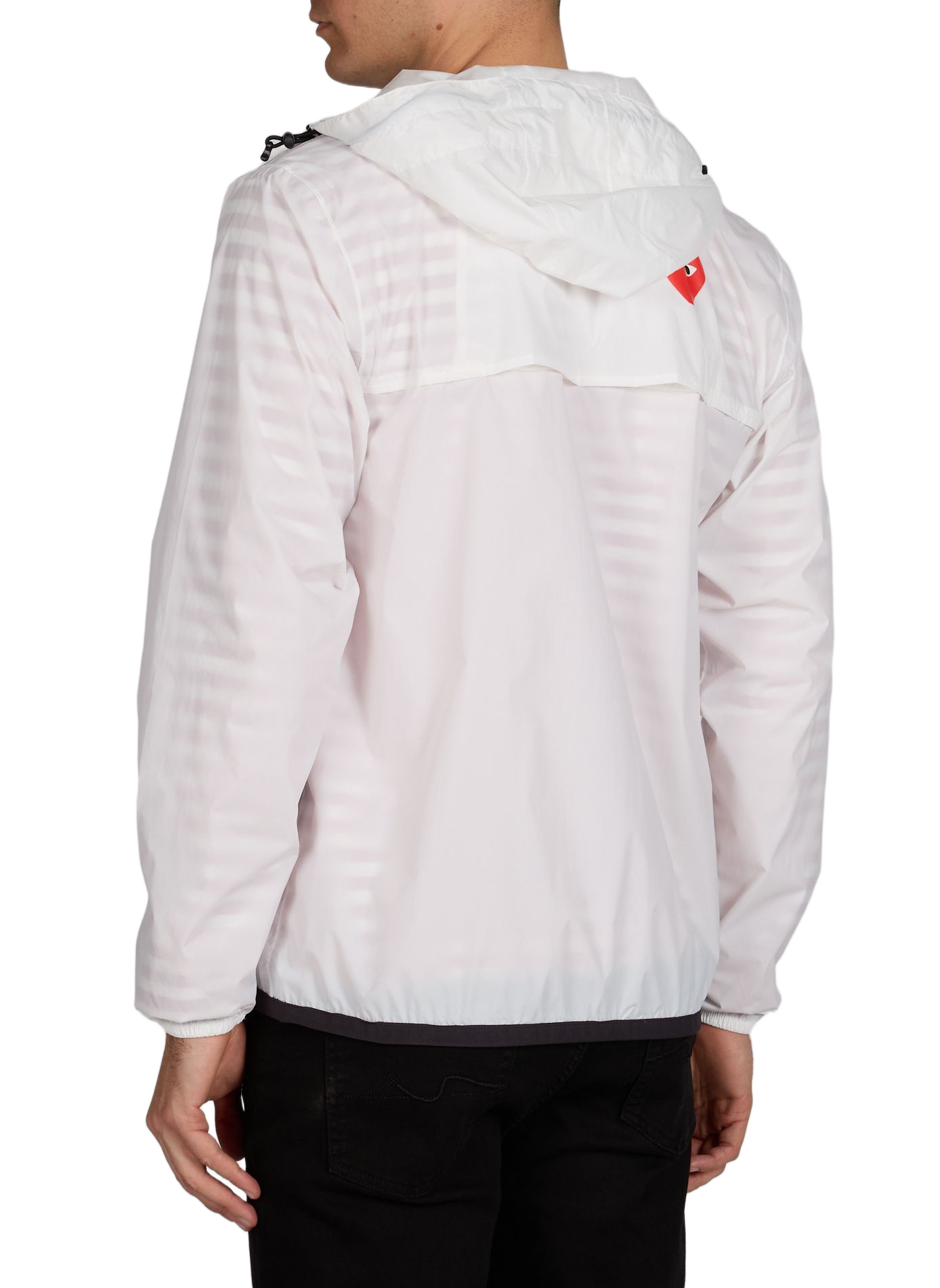 Veste à capuche imperméable COMME DES GARCONS PLAY Blanc