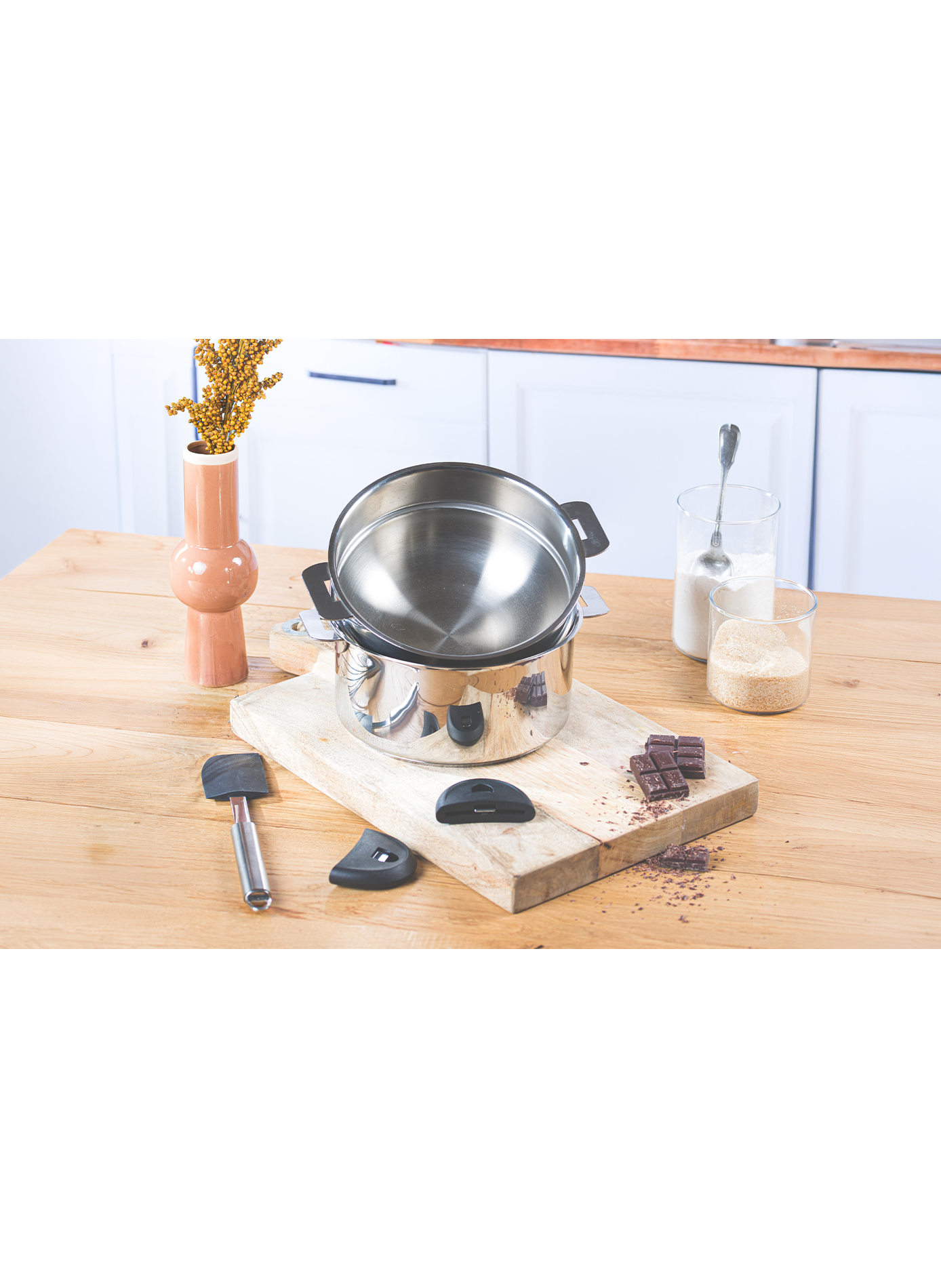 Casserole bain-marie en inox Mutine Amovible CRISTEL Gris