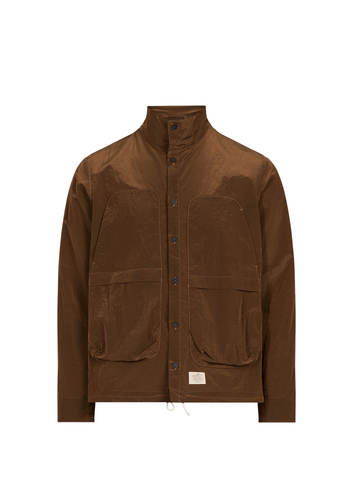 Texturierte Jacke mit Stehkragen und Satin-Effekt RANRA Braun