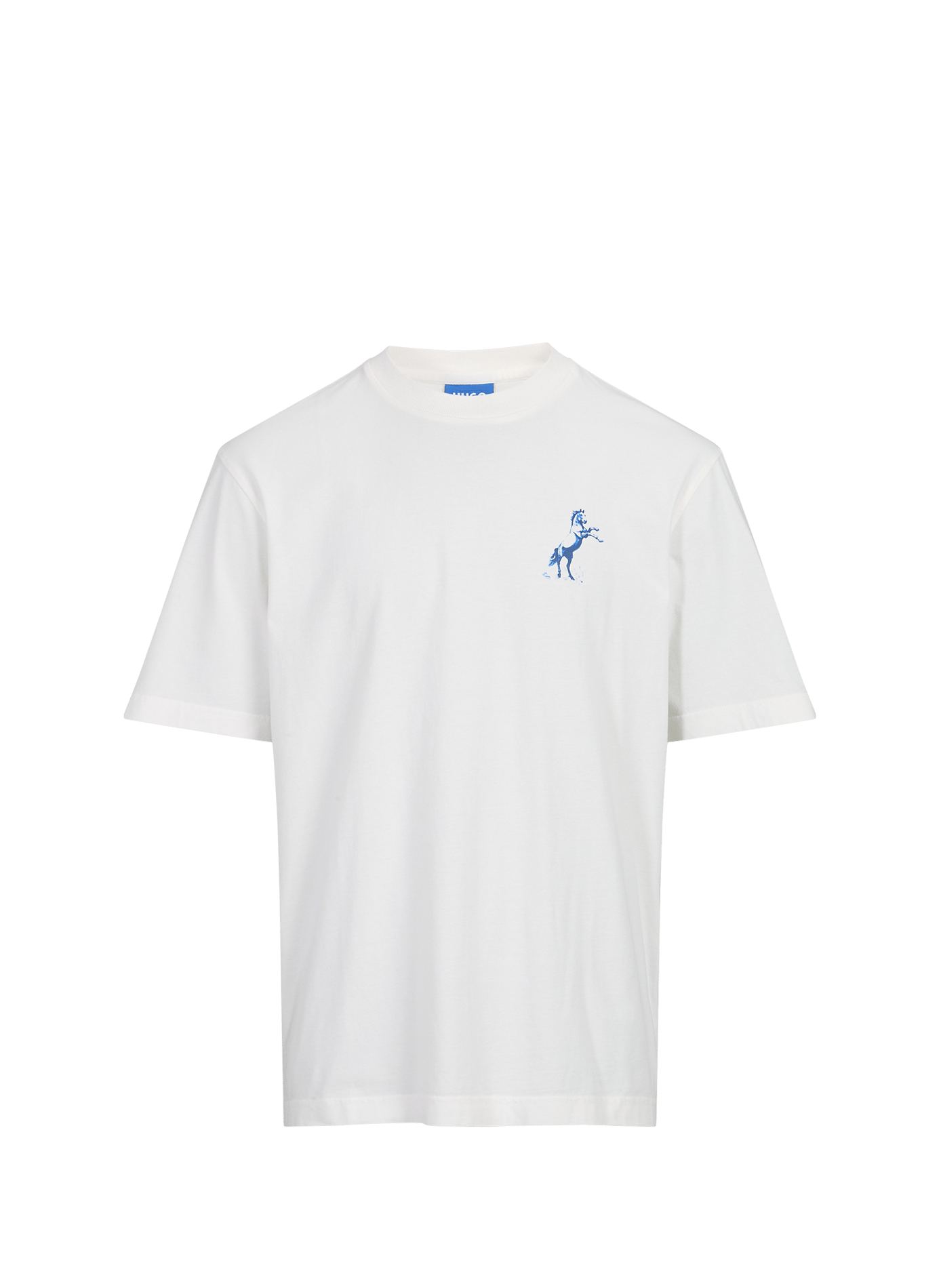 T-shirt with animal print and logo on the back in cotton HUGO BLUE White
