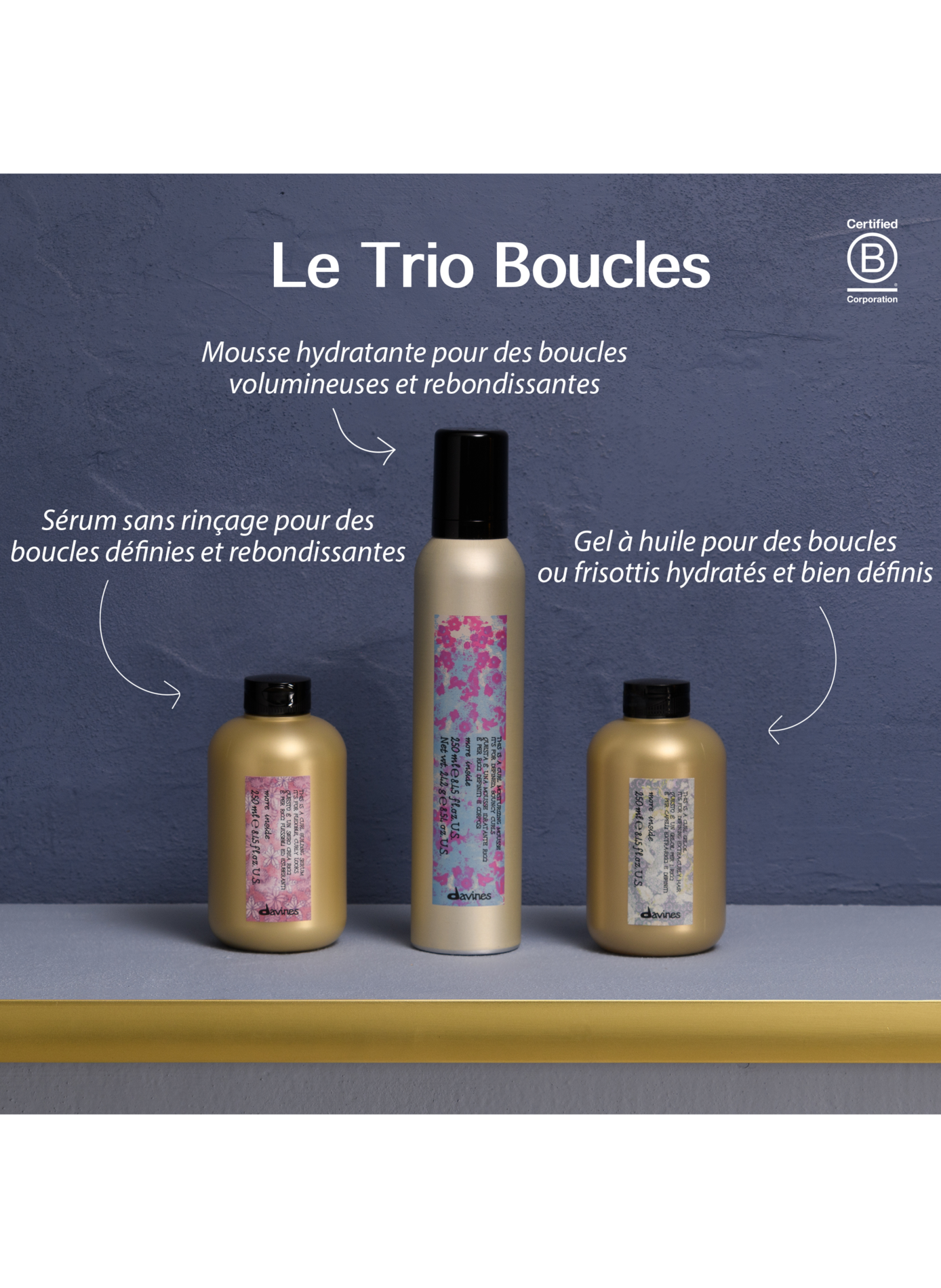 Lockige Feuchtigkeitsmousse DAVINES No color