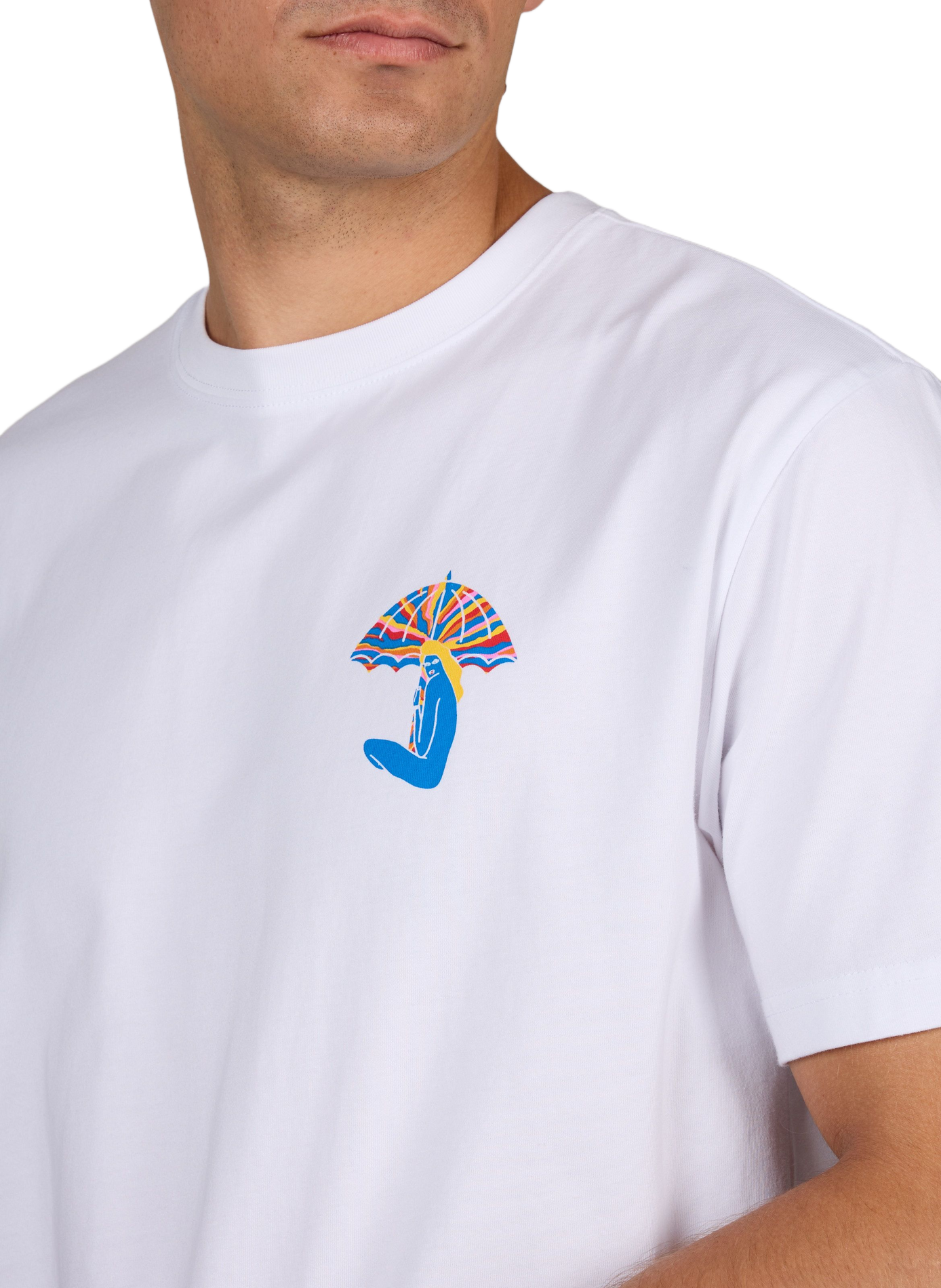 Printed straight t-shirt HELAS CAPS White