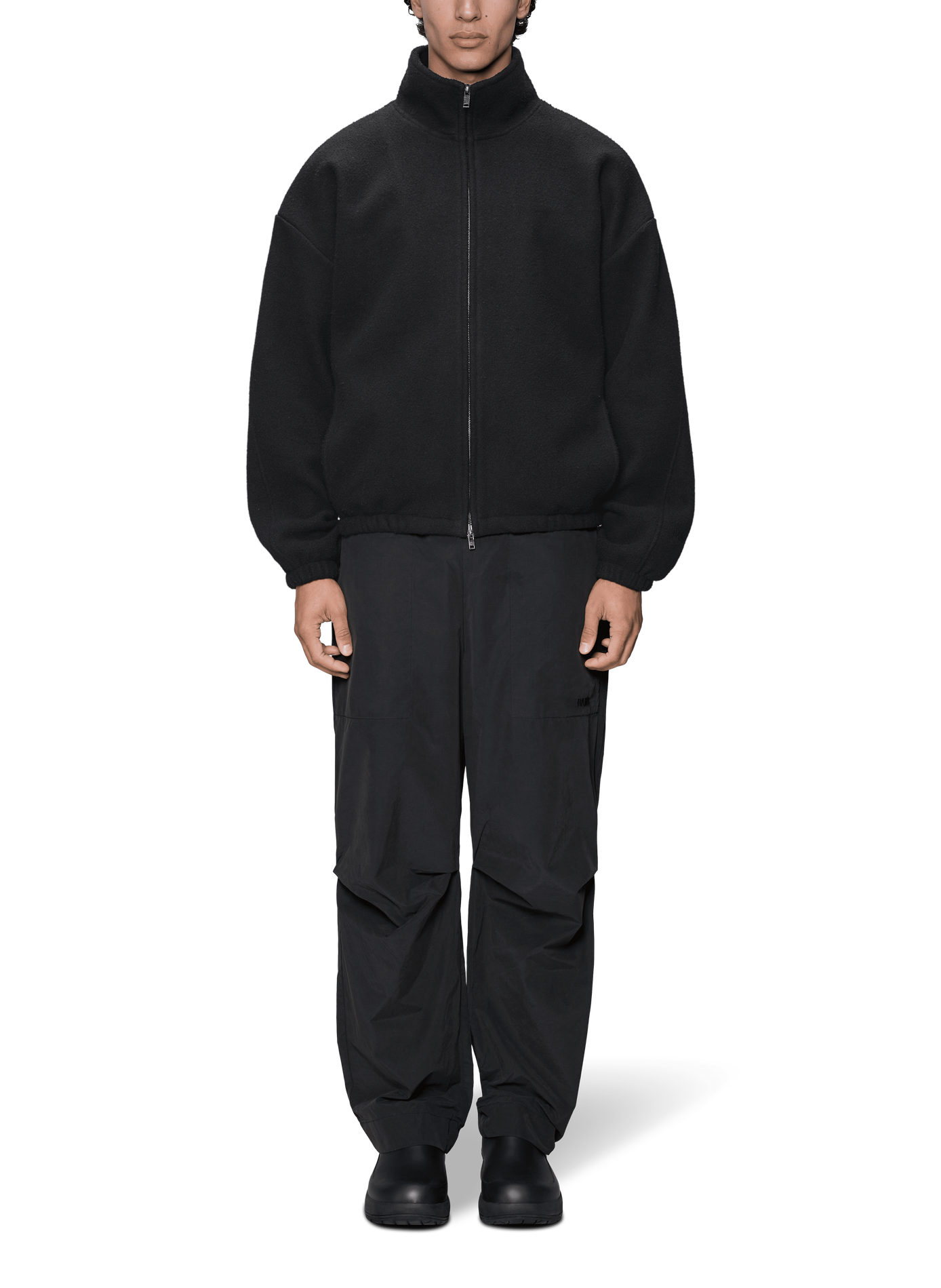 Chaqueta con cuello alto Cremallera Fleece RAINS Negro